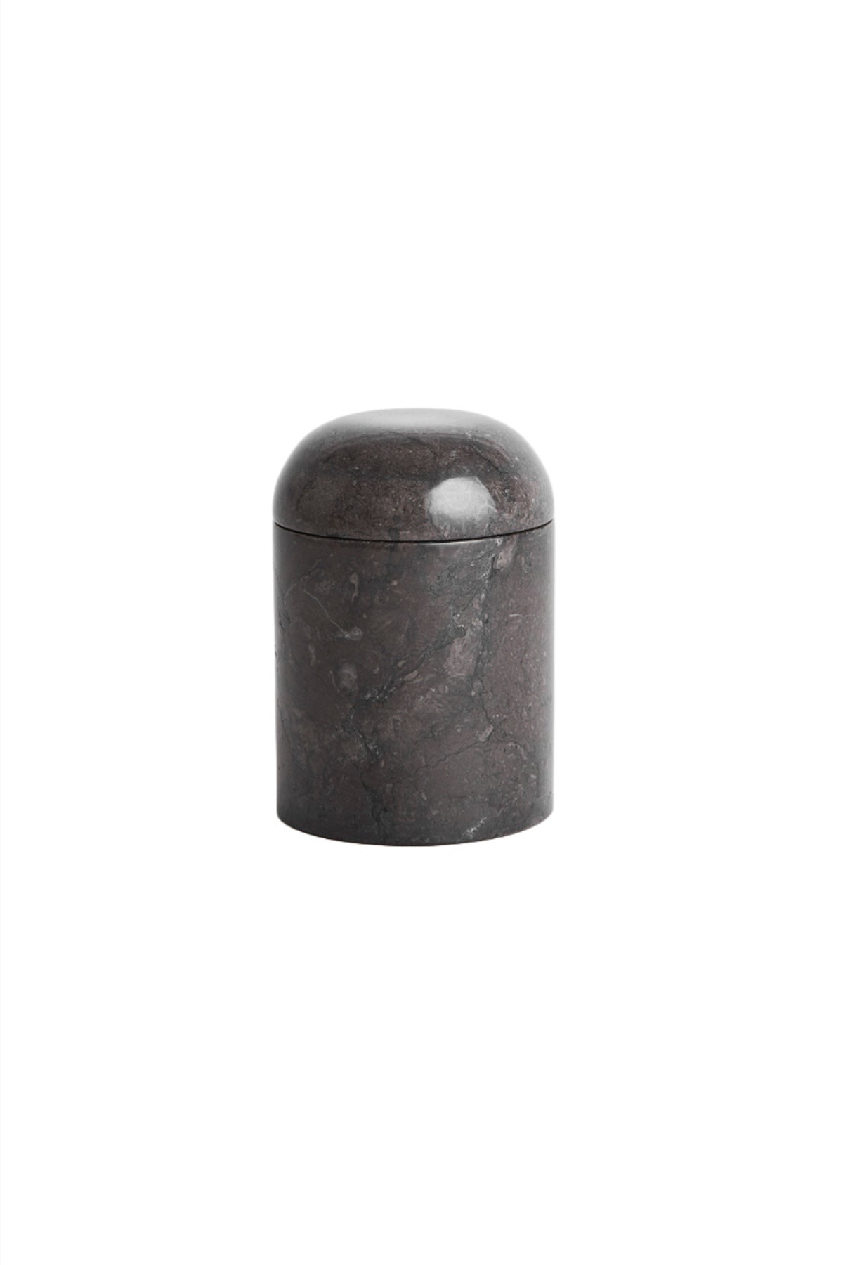 Medium Marble Jar with Lid - 13x8,5 cm I Dark Grey