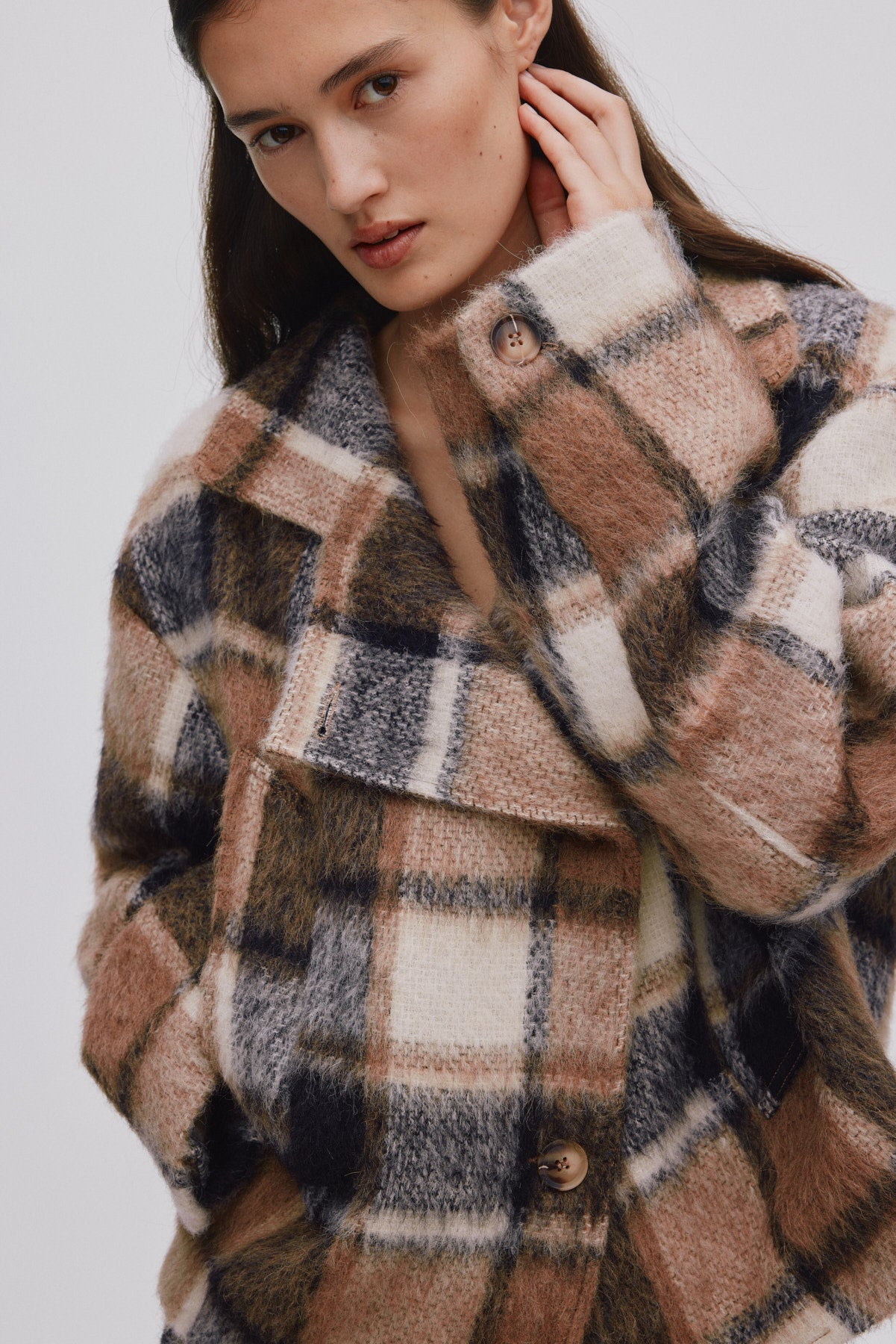 Ehsan - Jumbo check jacket I Brown check