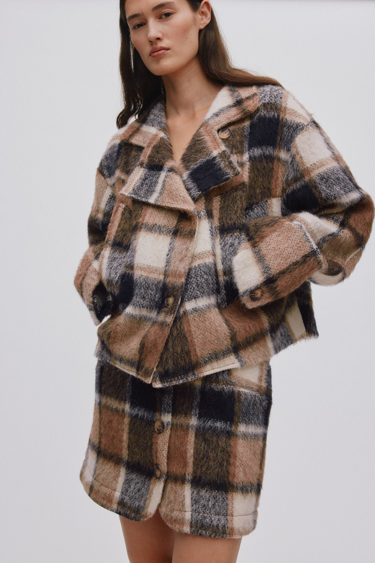 Ehsan - Jumbo check jacket I Brown check