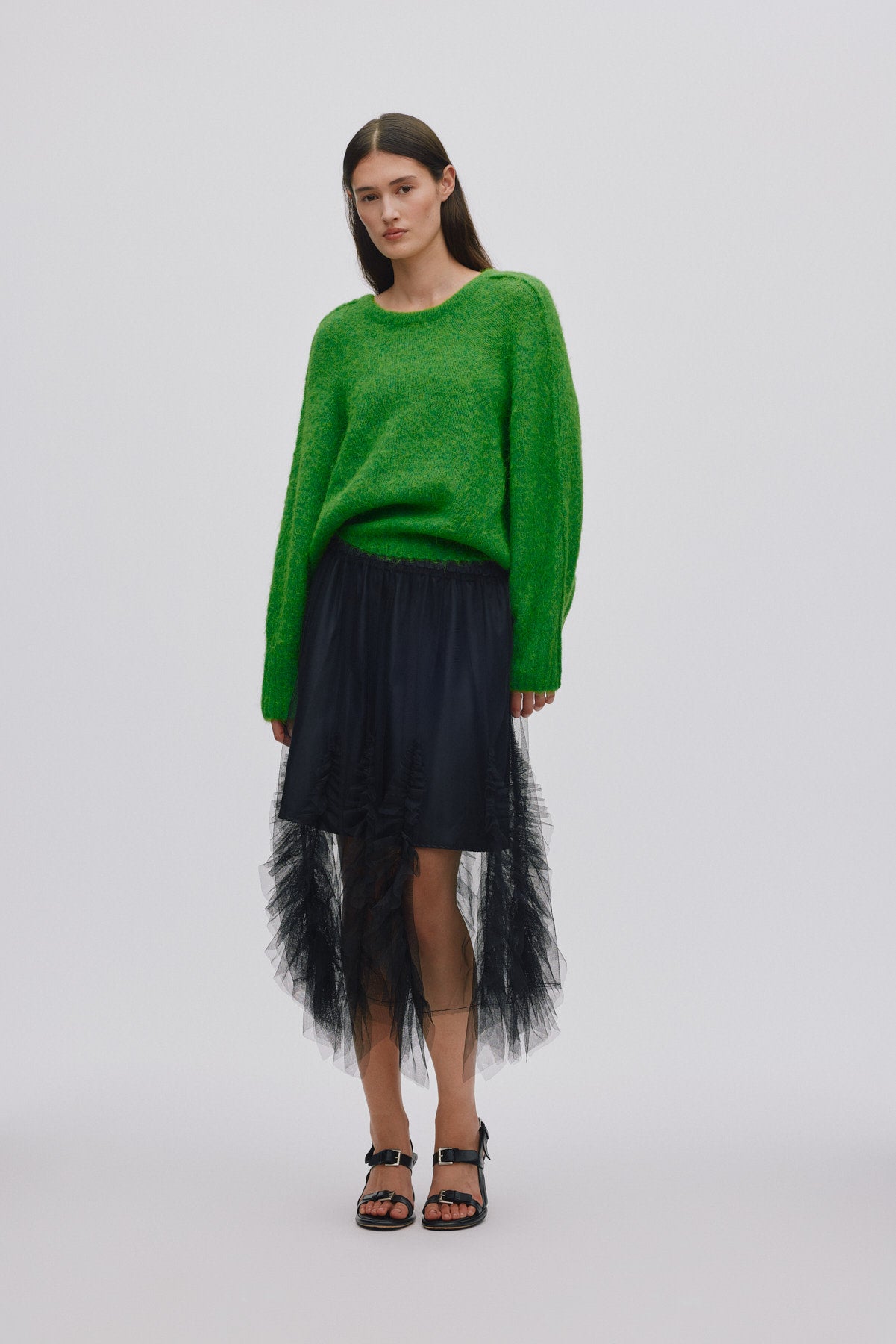 Glenda - Frilly tulle skirt I Black