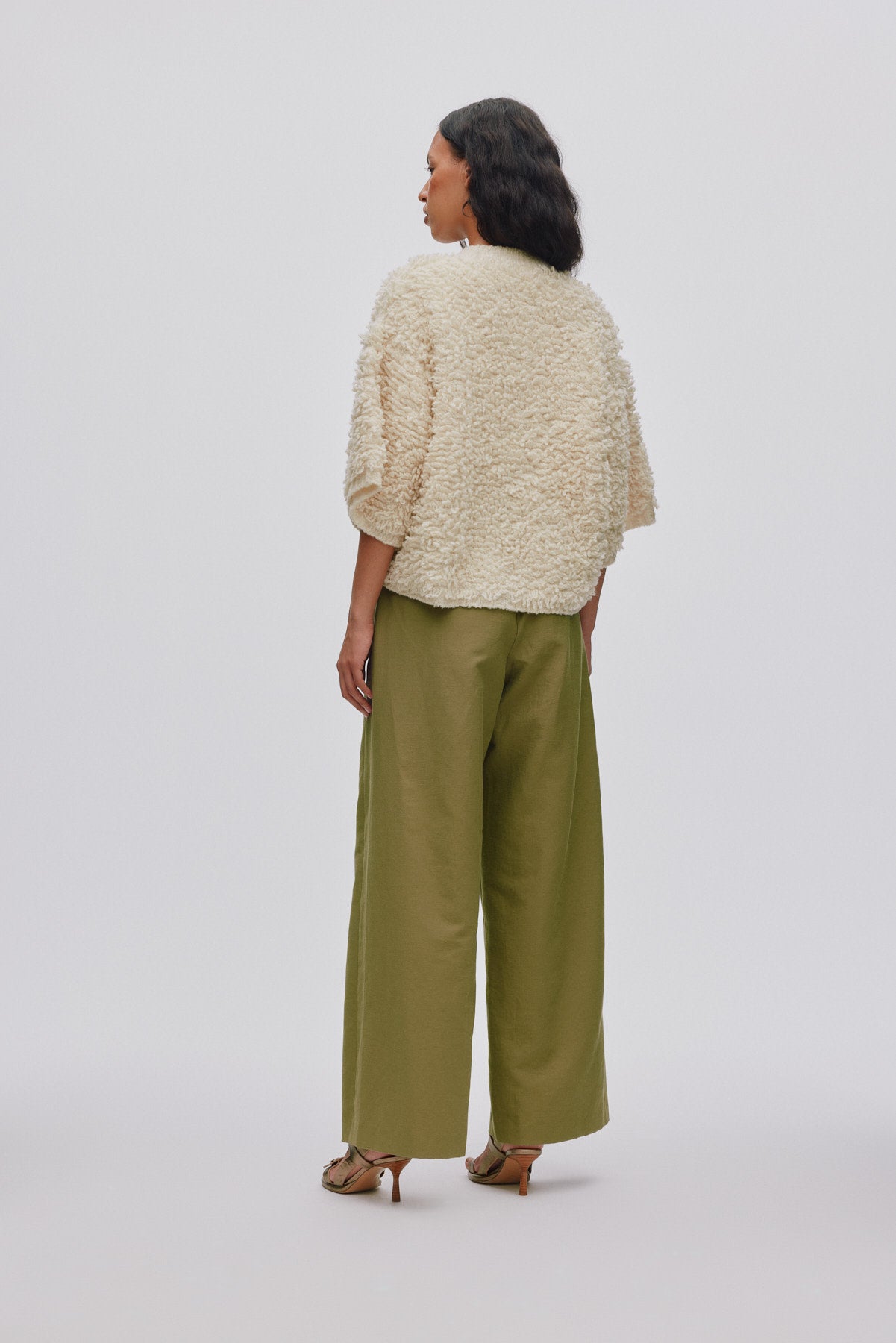 Alice - Shaggy lam knit cardigan I Off white
