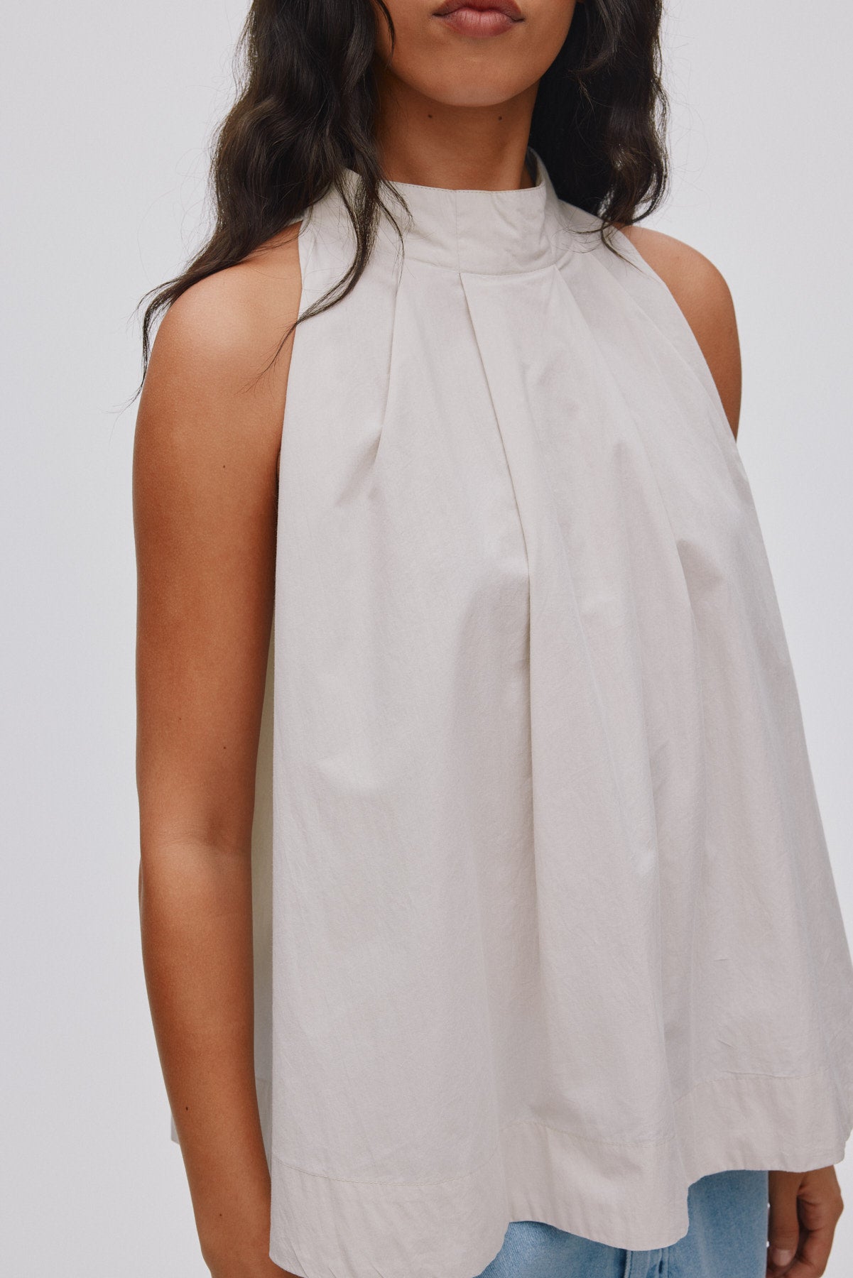 Annia - Poplin full top I Faded black