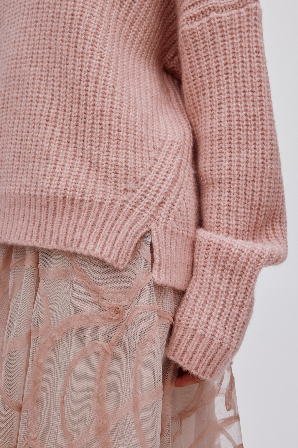 Hifa - Open knit cosy sweater I Pale pink