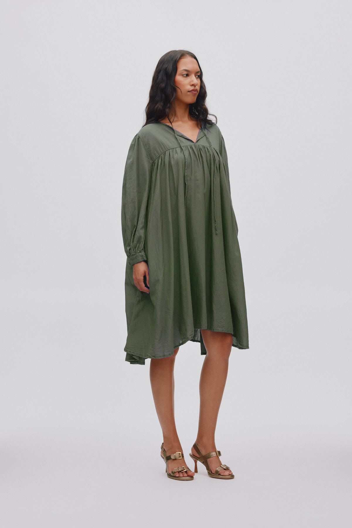 Elda - Cotton full sleeve dress I Macadan