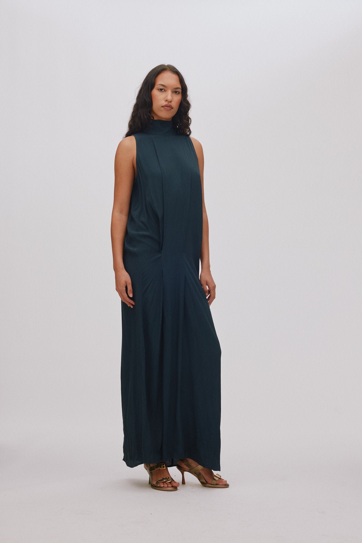 Sima - Sheer lace long dress I Faded black