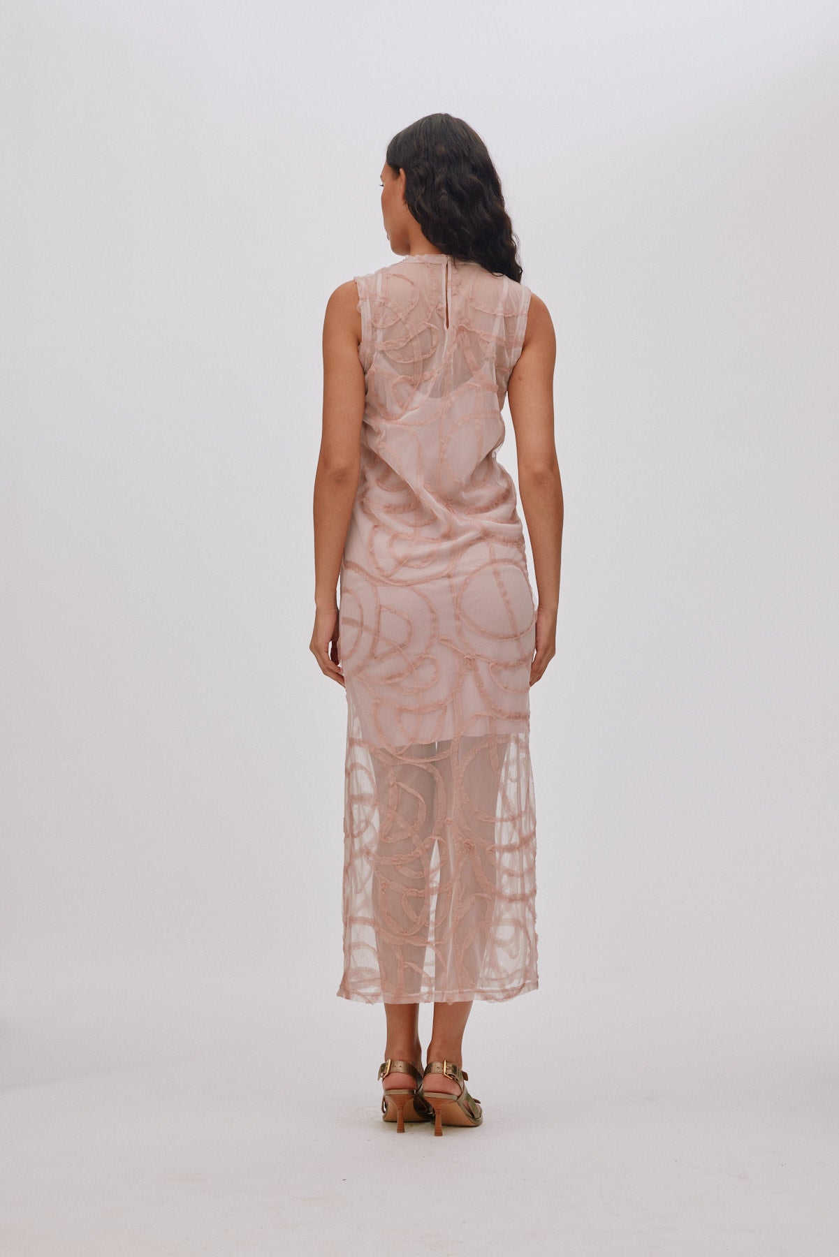 Vita - Scribble long dress I Blush