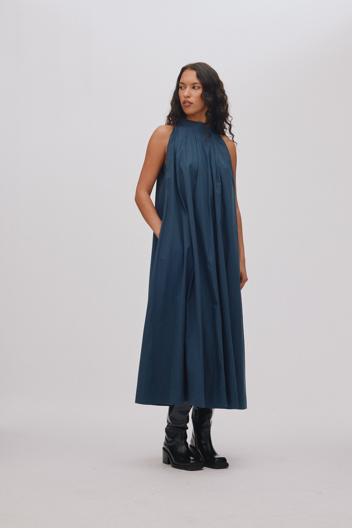 Annisa - Poplin full dress I Navy