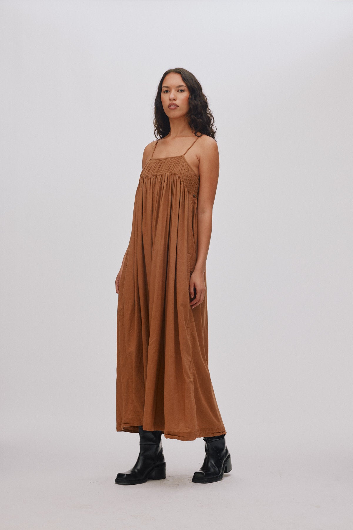 Dorrit - Cotton angel string dress I Chestnut