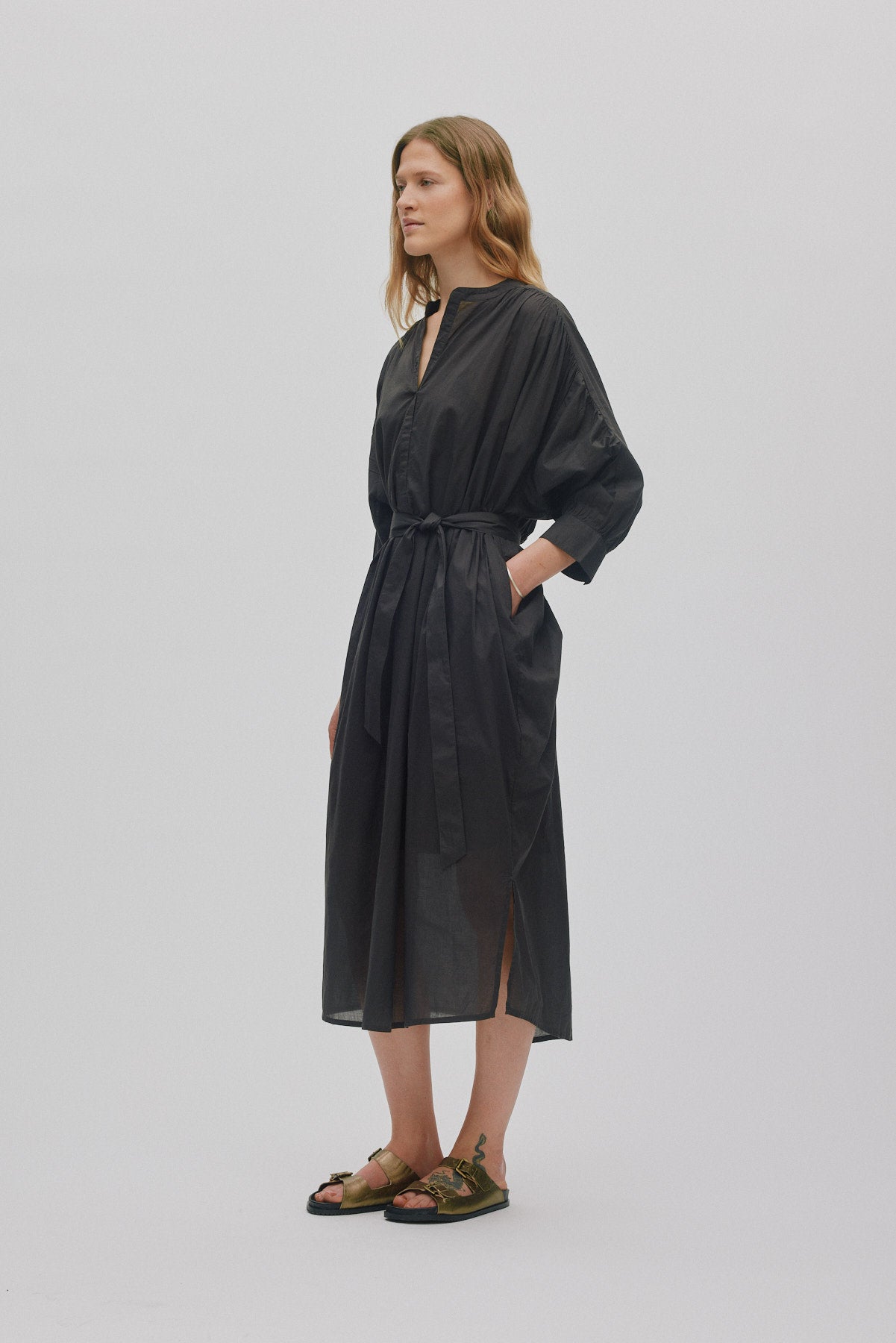 Tuva - Voile frill shirt dress I Liquorice