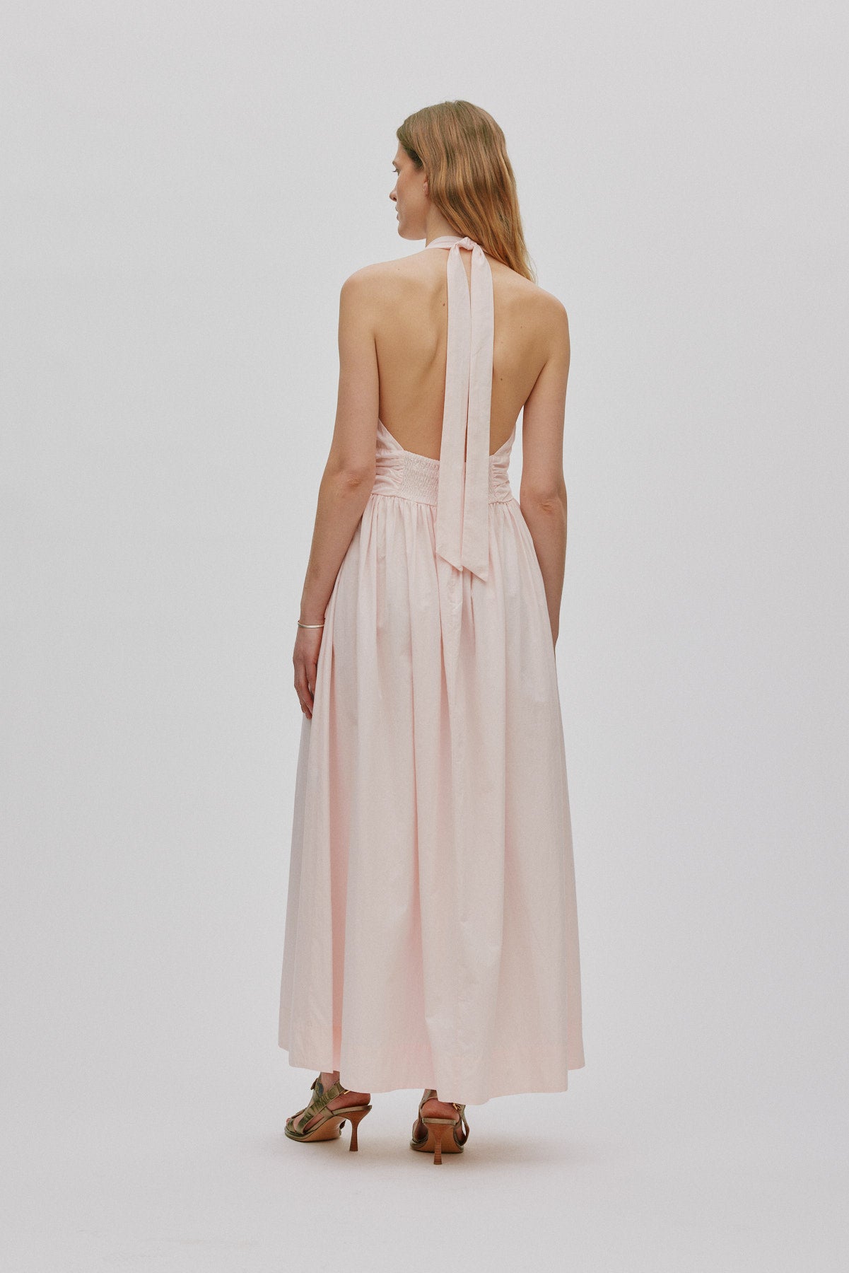 Izette - Poplin halter dress I Light rose