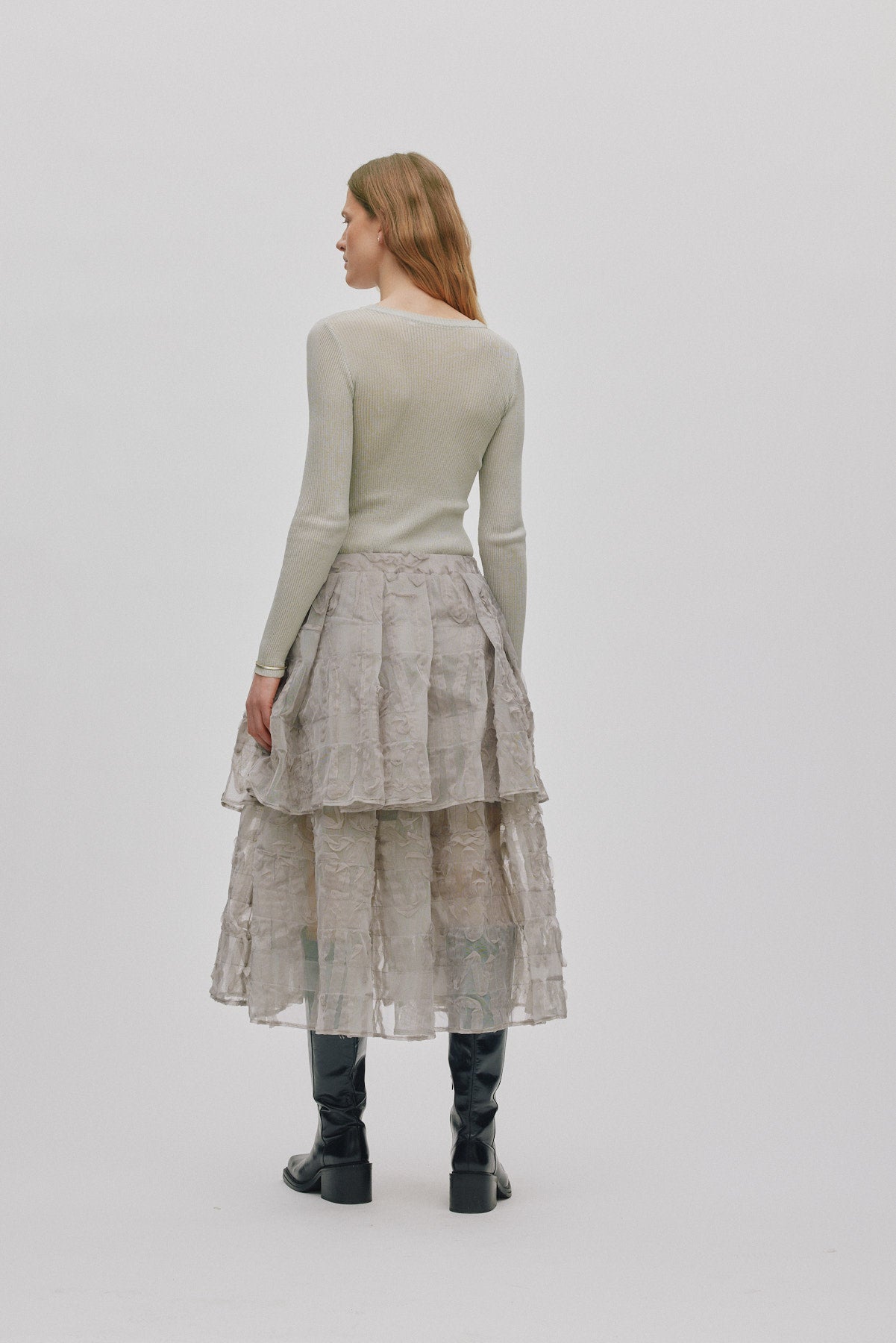 Sibora - Splash netting skirt I Silver grey