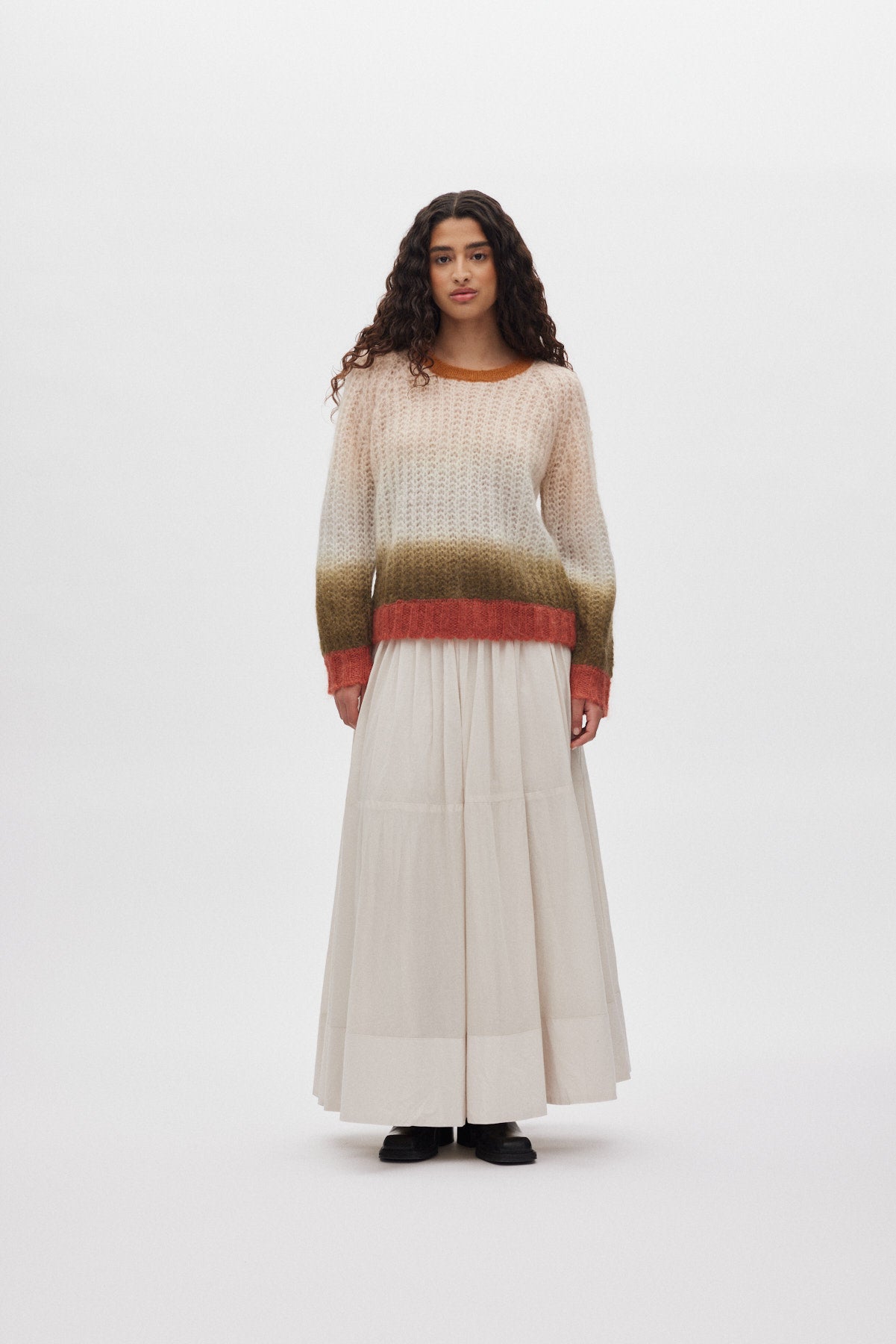 Jasmin - Faded knit boxy sweater I Rust combo