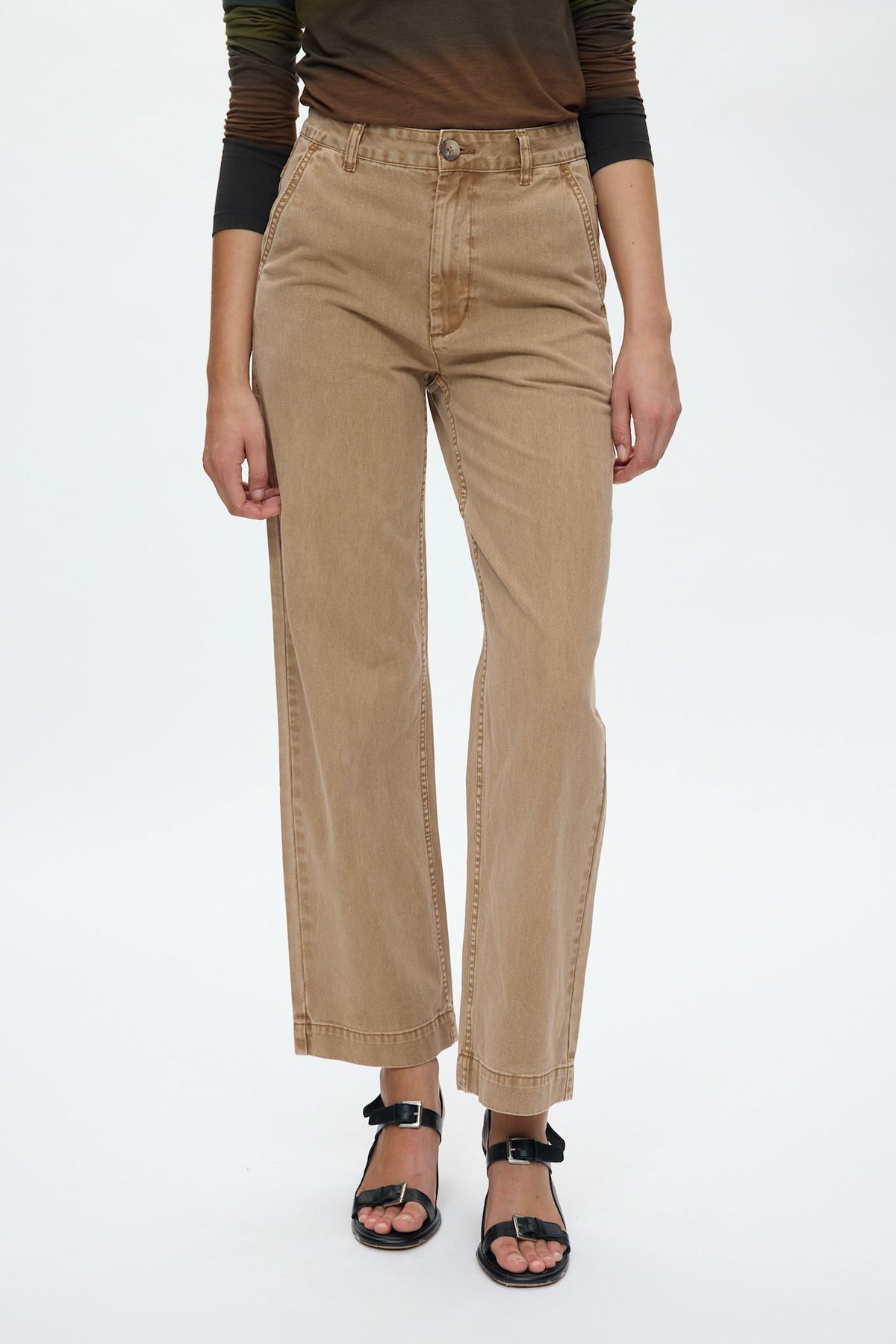Sabina - Canvas pants I Washed tobacco