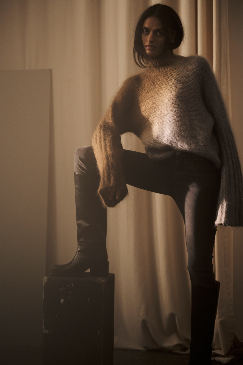 Felicia - Denim stretch skinny cropped pants I Washed black denim