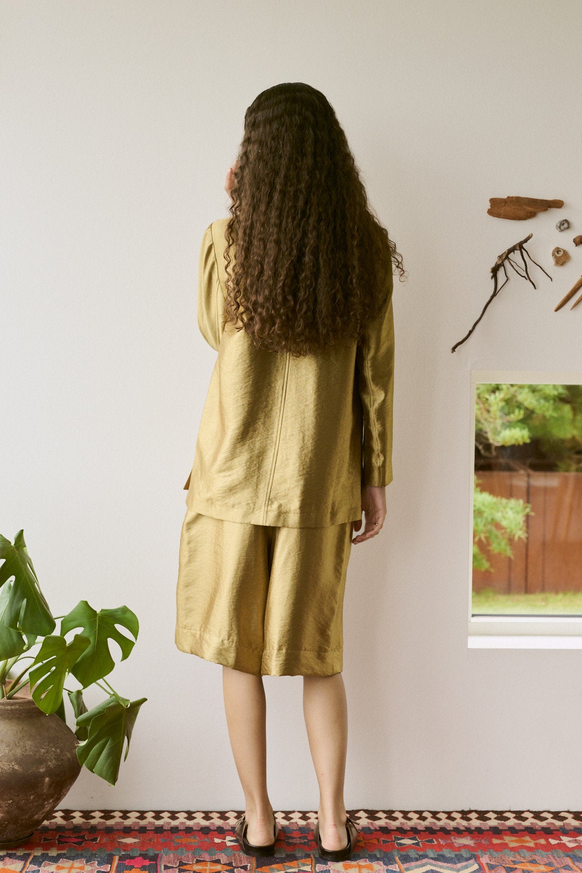 Alona - Woven gold jacket I Gold