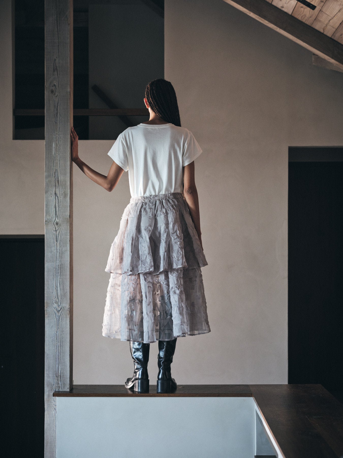 Sibora - Splash netting skirt I Silver grey
