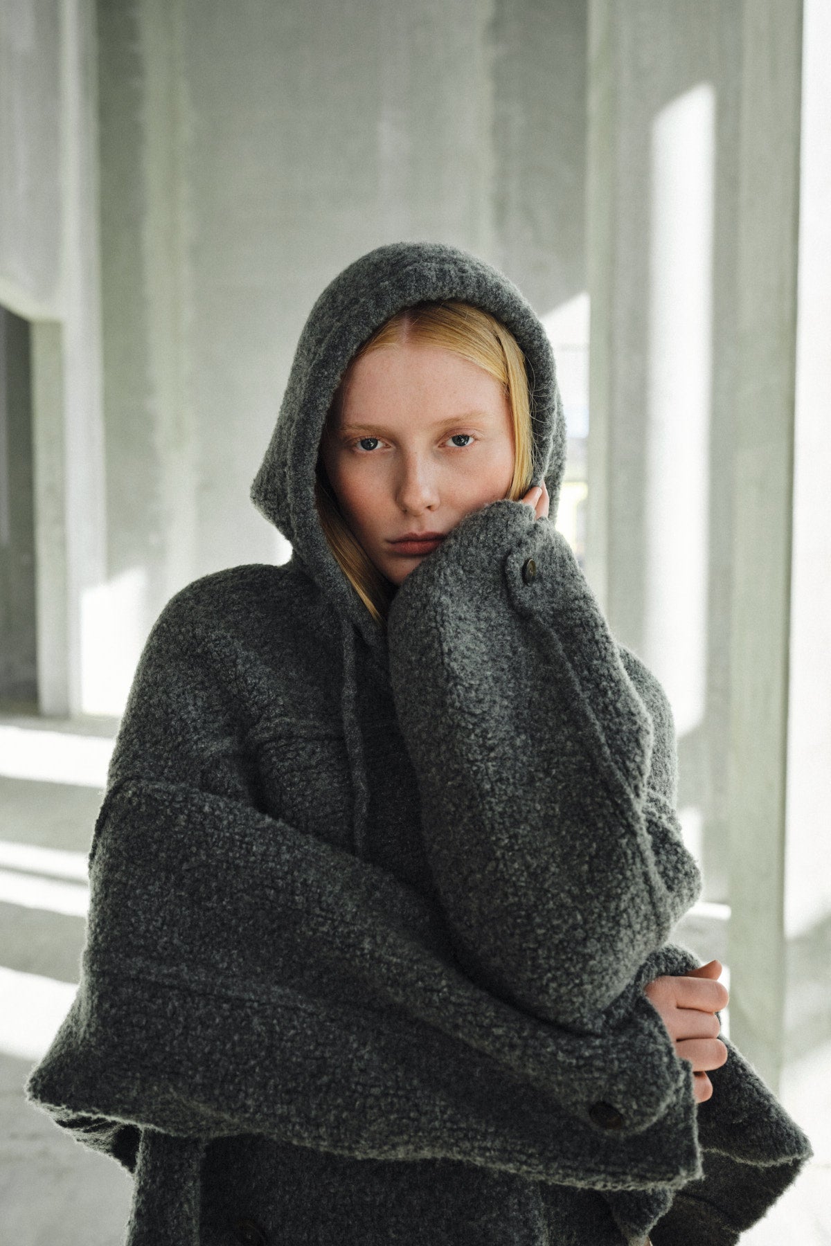 Emel - Sheep knit reverse jacket I Grey melange