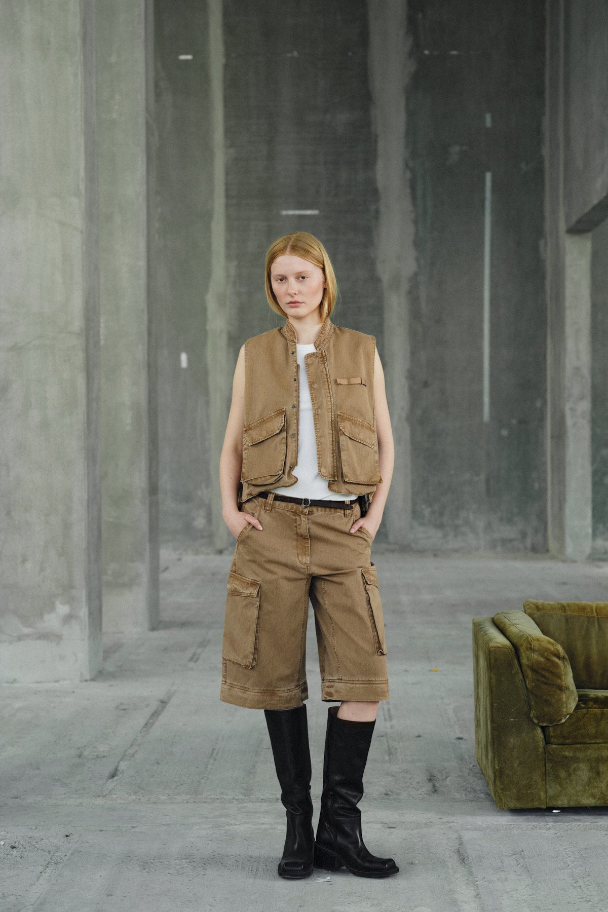 Frema - Canvas cargo pants I Washed tobacco
