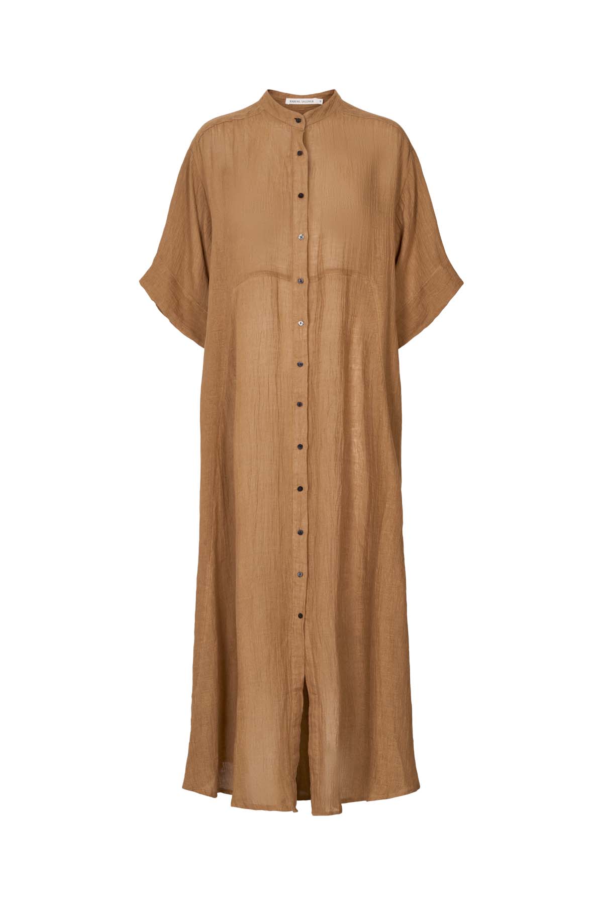 Susi - Crinkled long kaftan I Walnut
