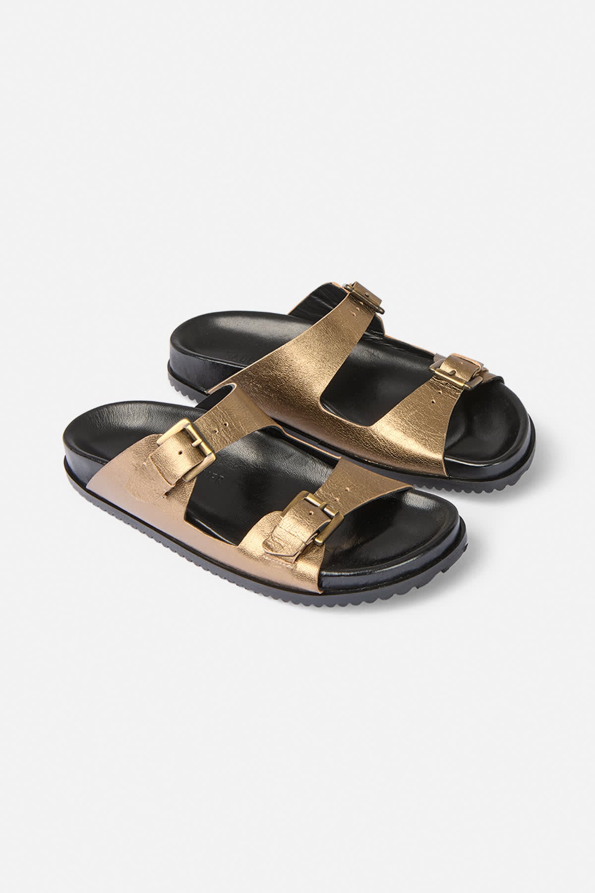 Oxana - Buckle sandal I Metallic smoke