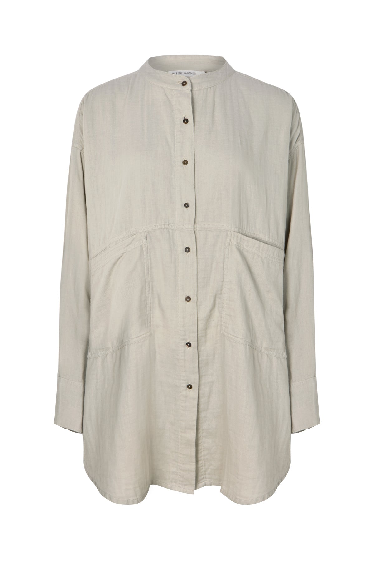 Sonja - Cotton double oversized shirt I Cement