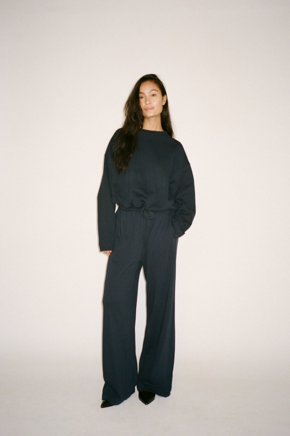 Sweat drawstring top - Sheela I Navy