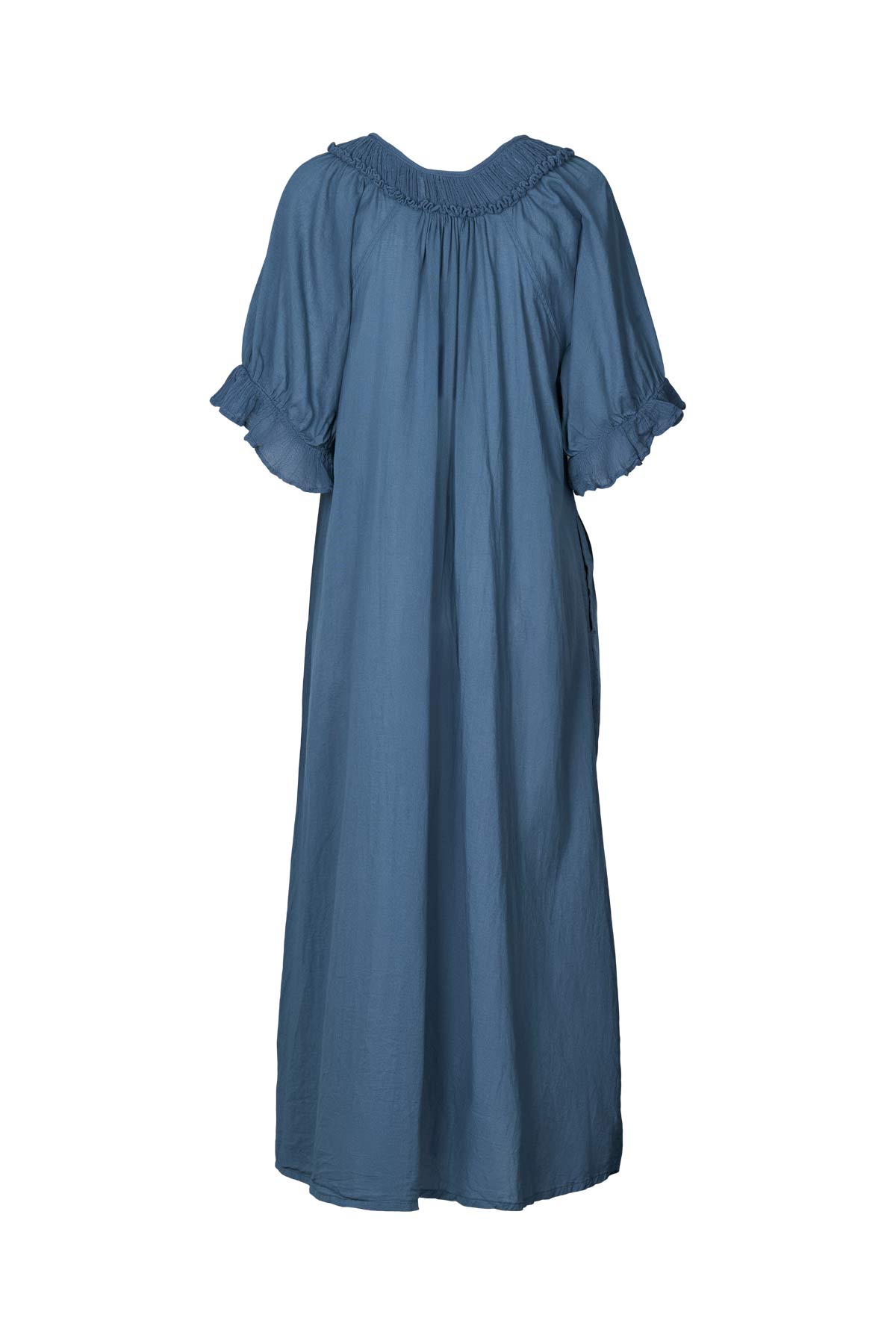 Dorothea - Cotton long angel dress I Dusty indigo