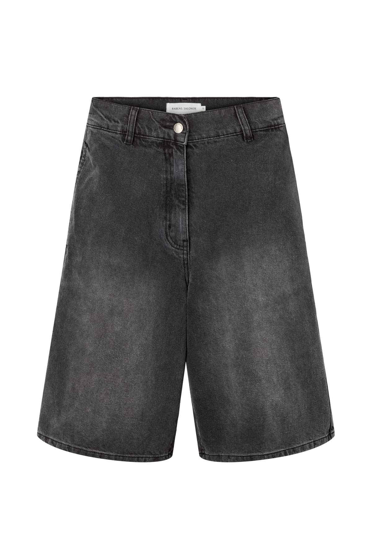 Denim black wide shorts - Raha I Washed black denim