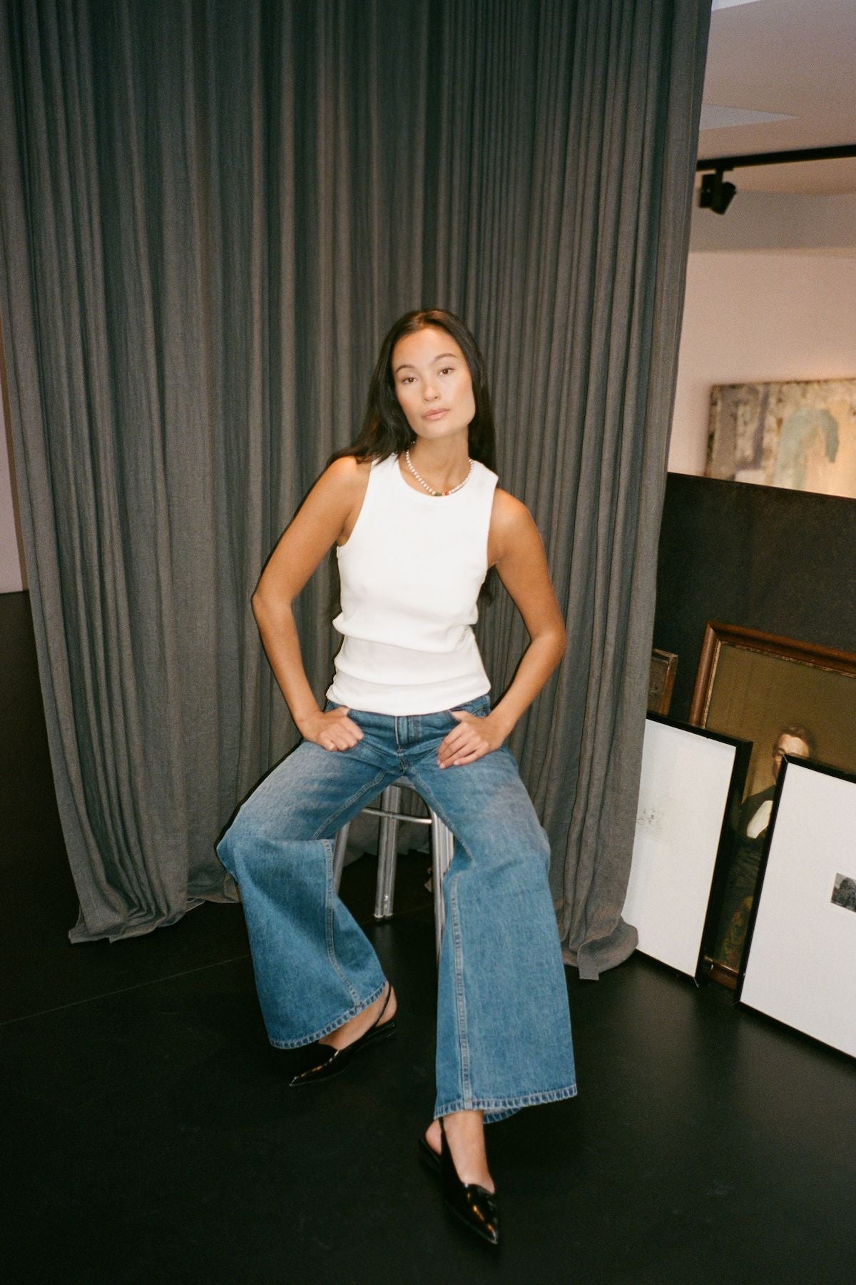 Nelle - Rib jersey tank I White