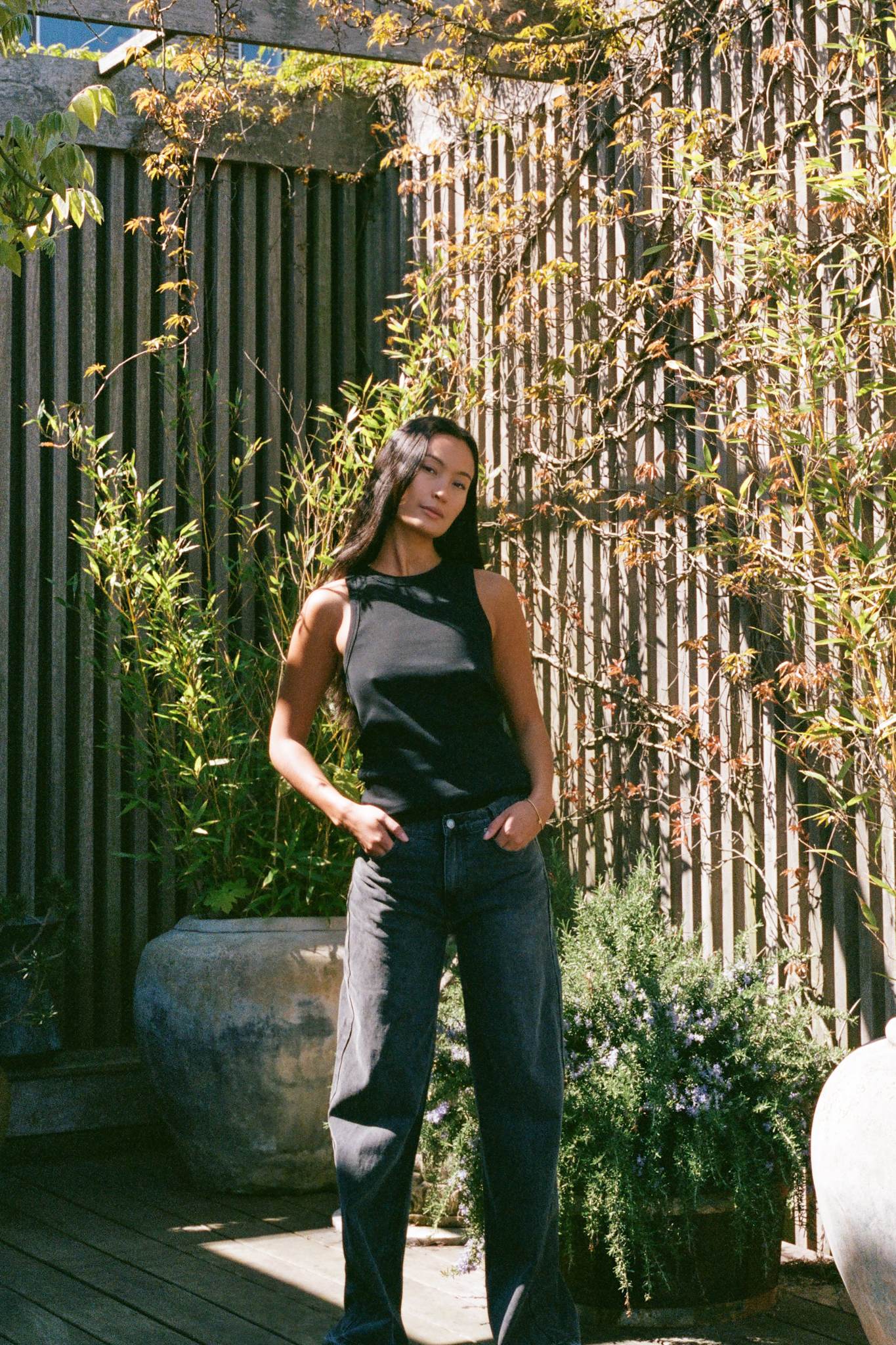 Nelle - Rib jersey tank I Black