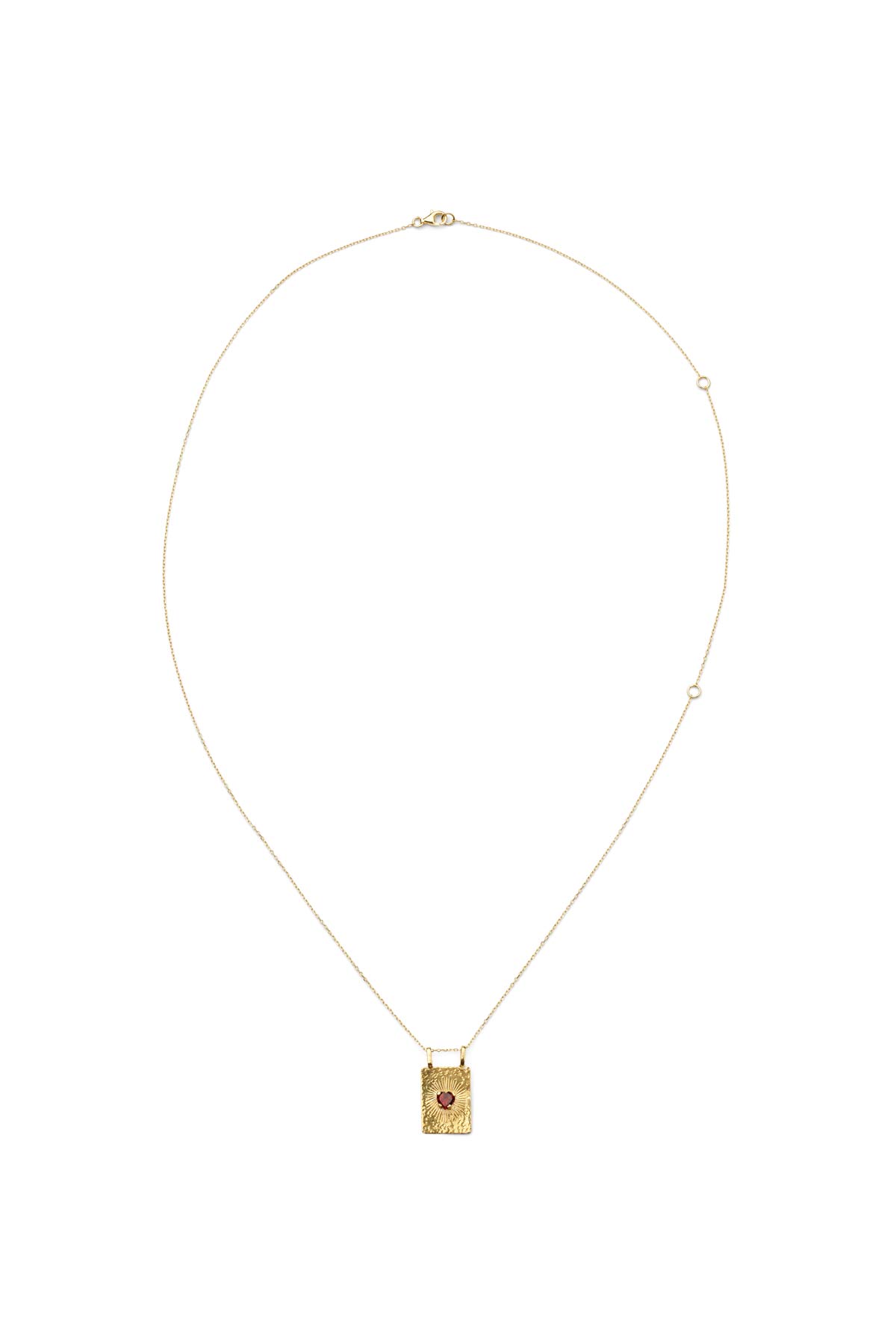 Heart pendant necklace - Nafsu I Gold w/ red stone