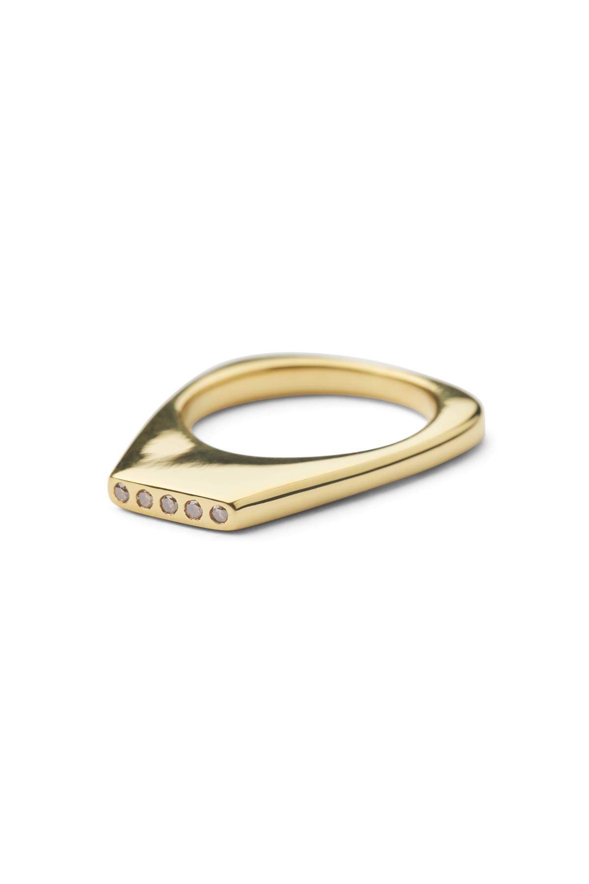 Diamond ring large - Rabens Momento I Gold w/ Champaign diamond