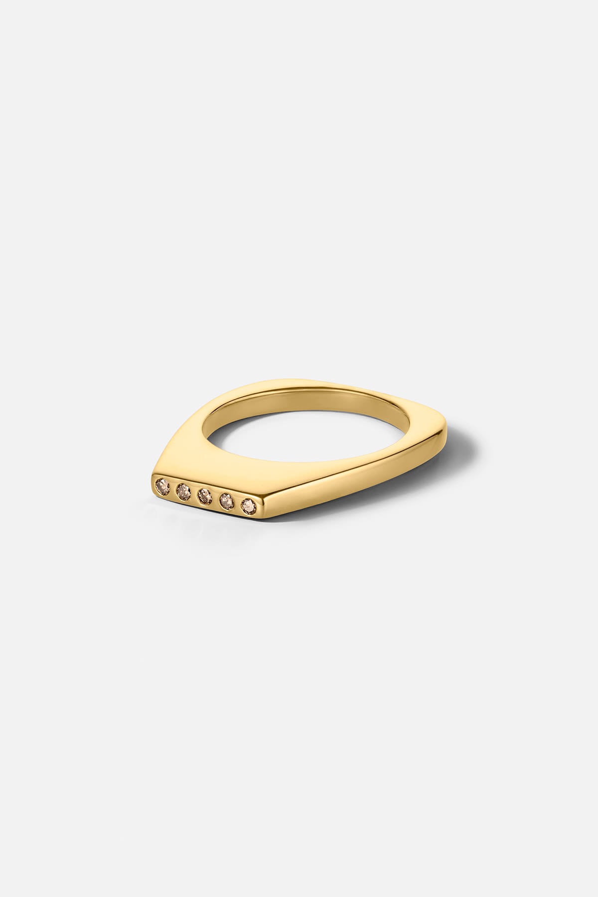 Diamond ring medium - Rabens Momento I Gold w/ Champagne diamond