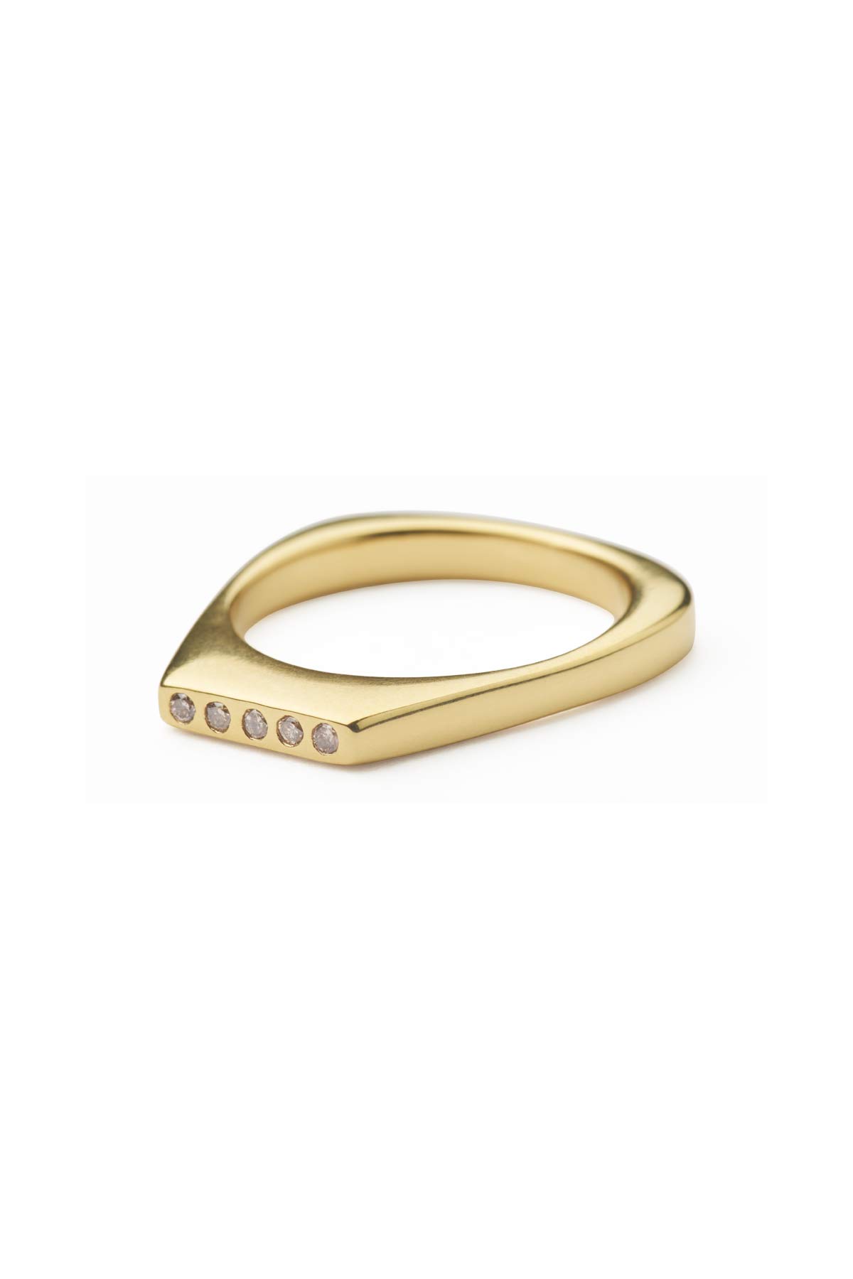 Diamond ring small - Rabens Momento I Gold w/ Champaign diamond