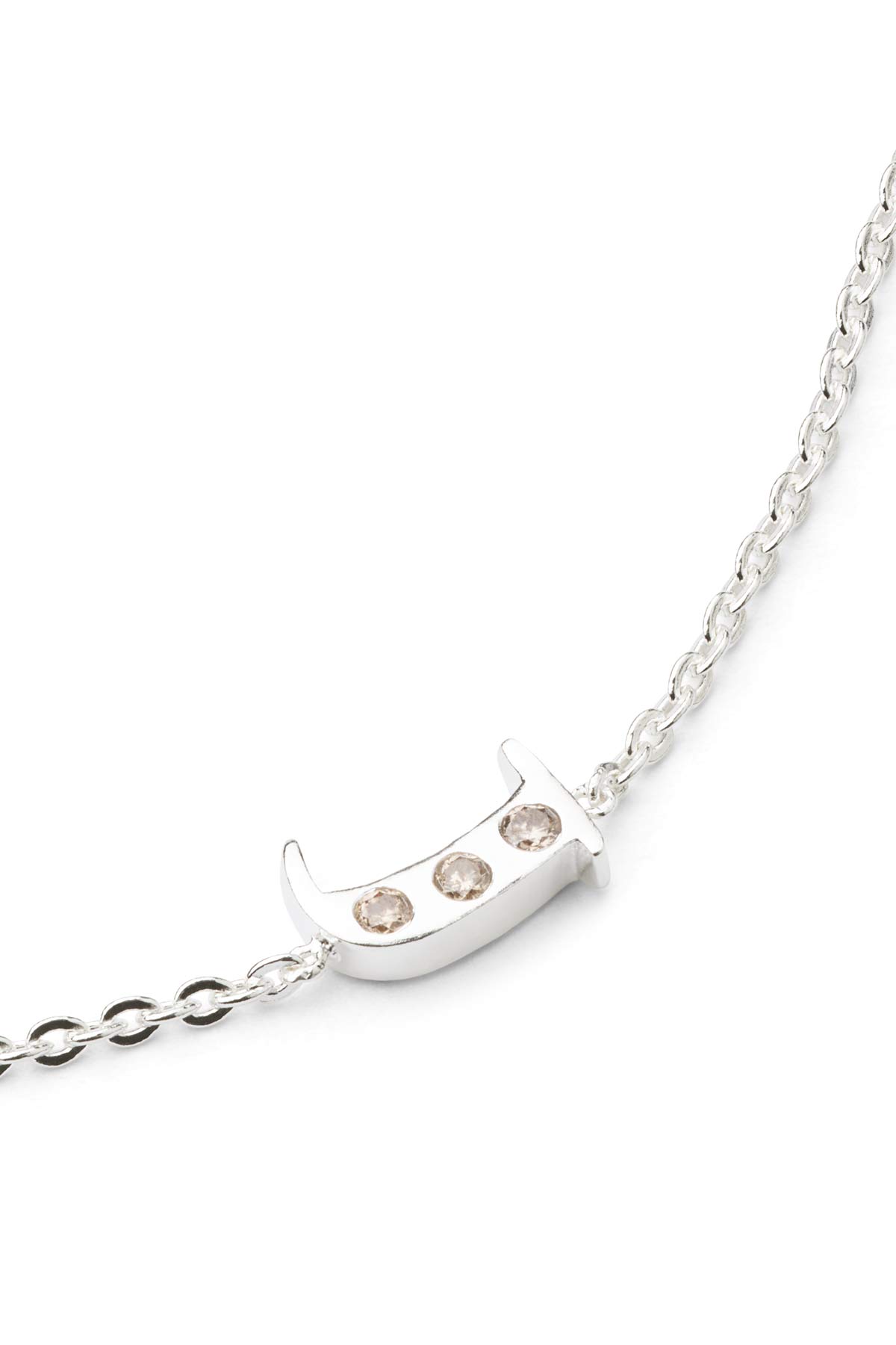 Diamond letter necklace - Rabens Momento I Silver w/ Champagne diamond