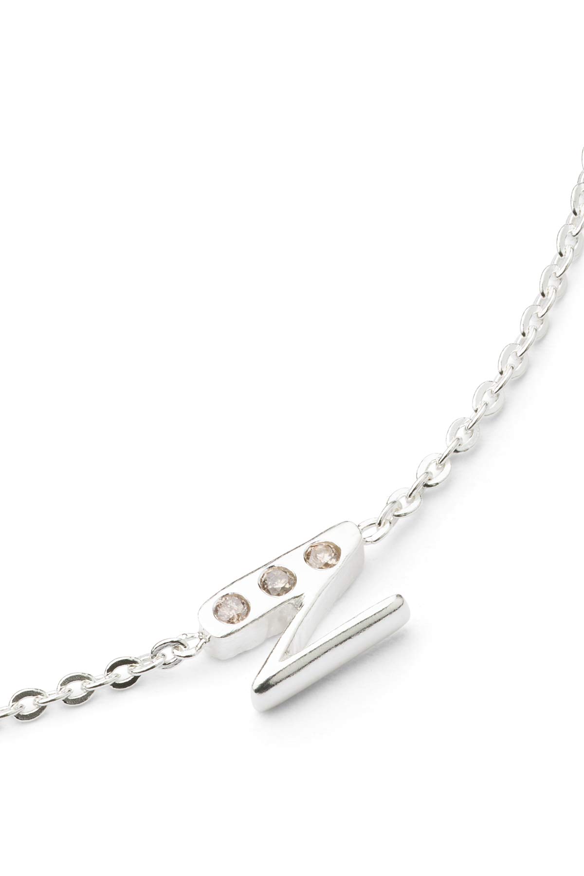 Diamond letter necklace - Rabens Momento I Silver w/ Champagne diamond