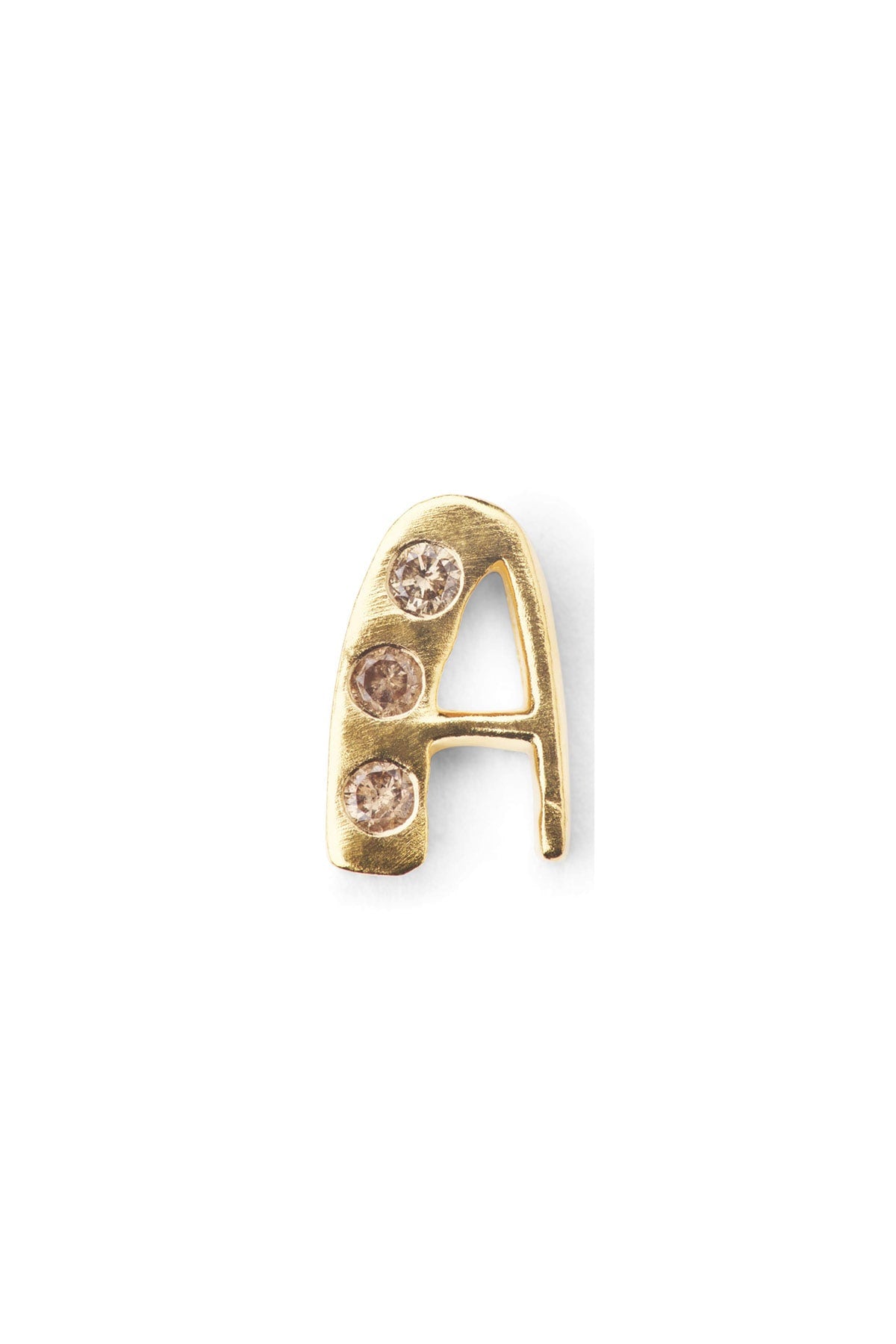 Diamond letter ear stud - Rabens Momento I Gold w/ Champagne diamond