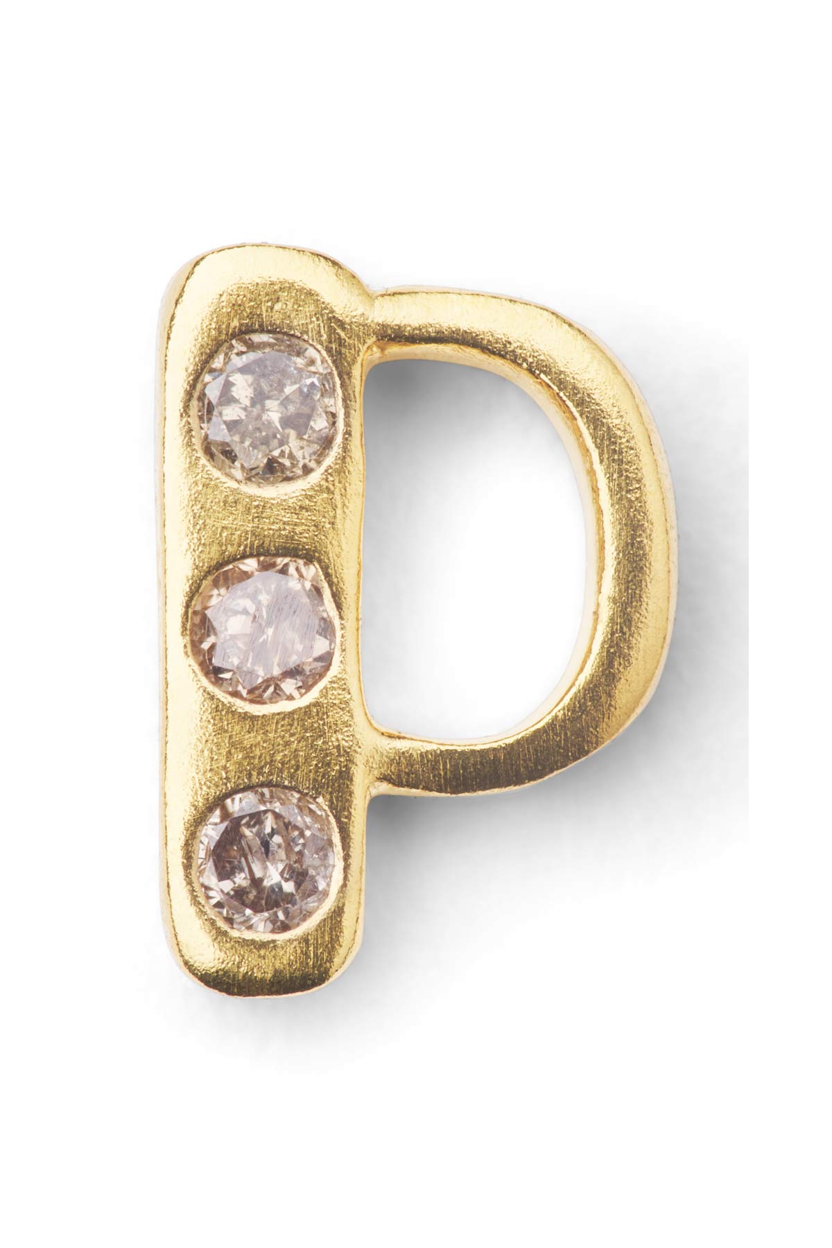 Diamond letter ear stud - Rabens Momento I Gold w/ Champaign diamond