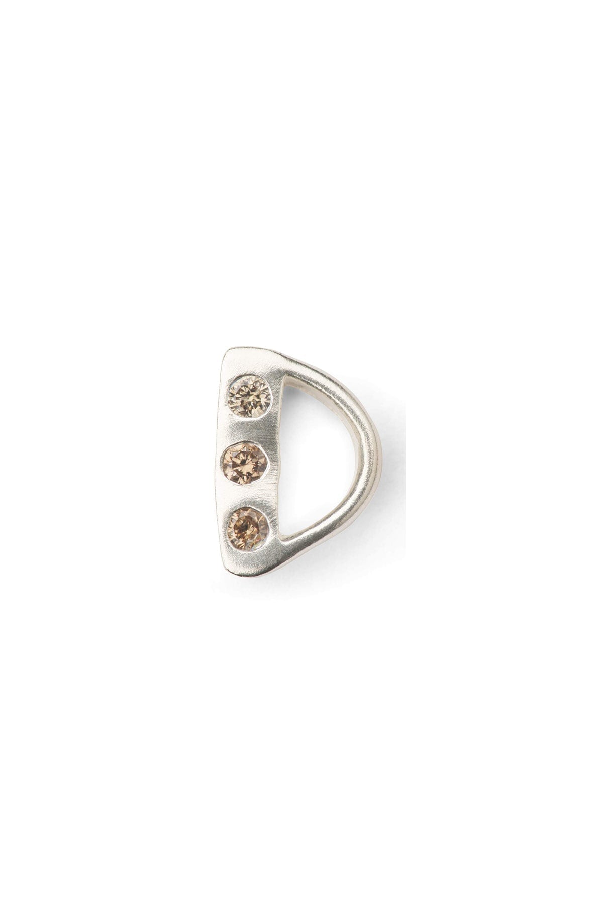 Diamond letter ear stud - Rabens Momento I Silver w/ Champagne diamond