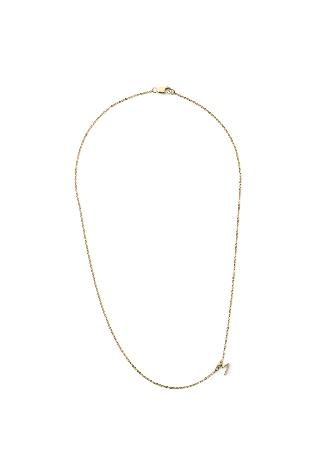 Diamond letter necklace - Rabens Momento I Gold w/ Champagne diamond