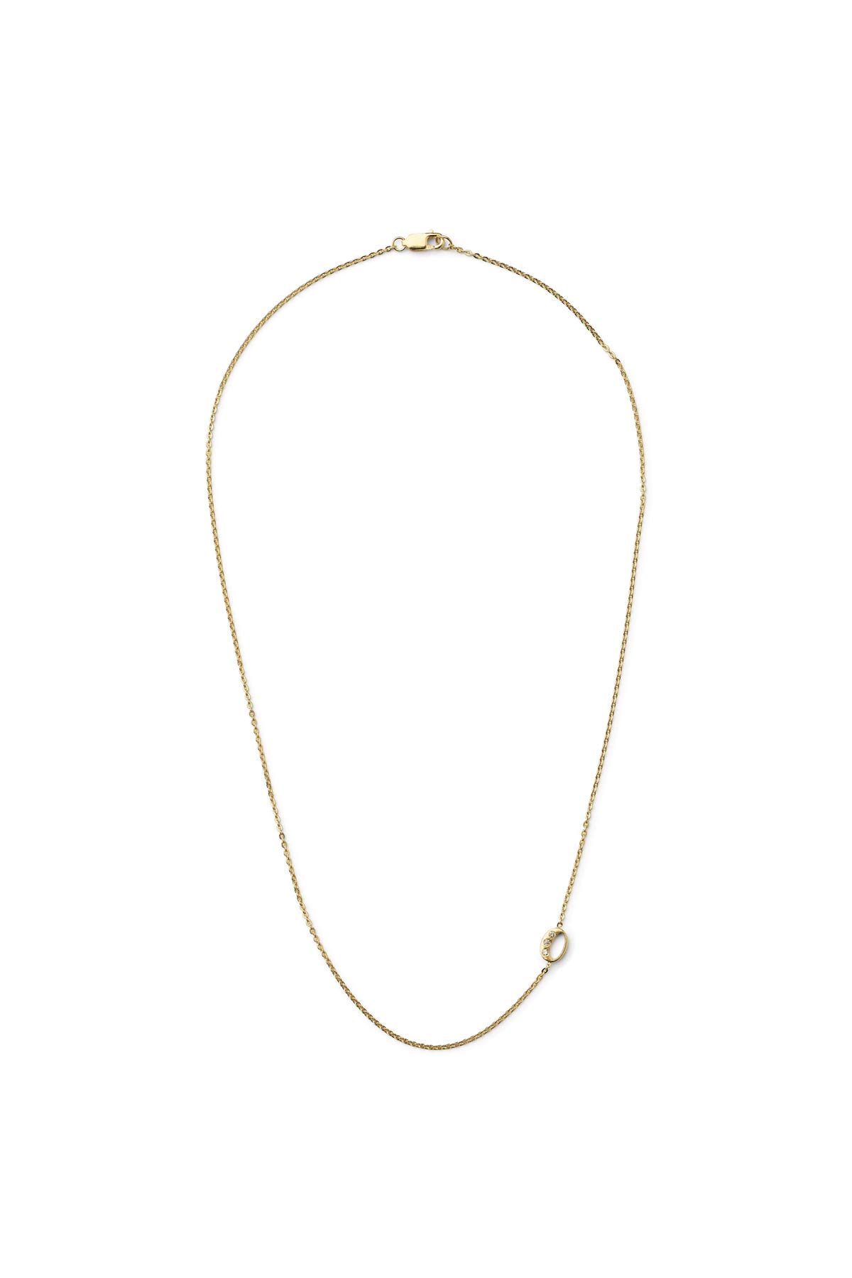 Diamond letter necklace - Rabens Momento I Gold w/ Champagne diamond