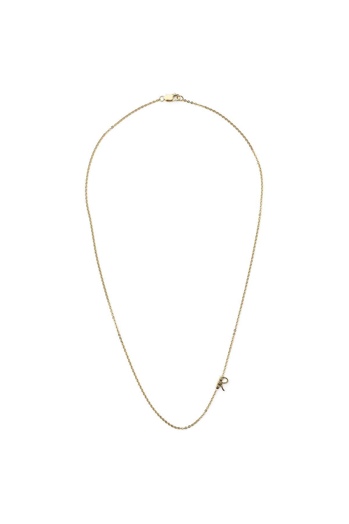 Diamond letter necklace - Rabens Momento I Gold w/ Champagne diamond