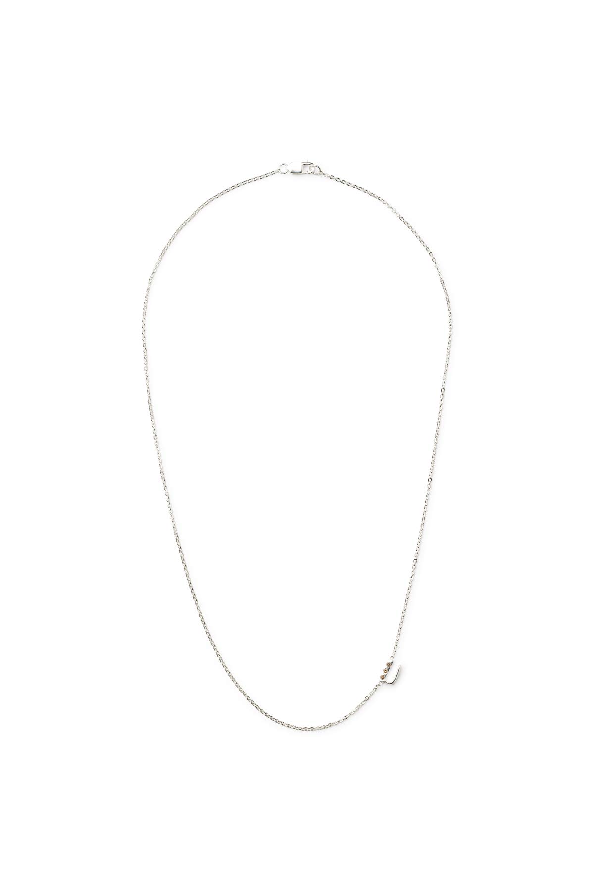 Diamond letter necklace - Rabens Momento I Silver w/ Champagne diamond