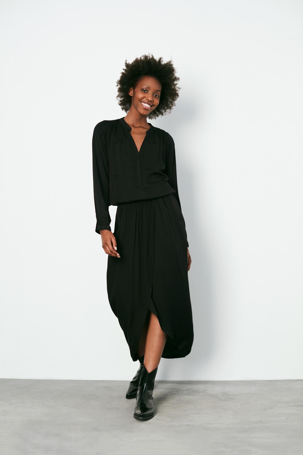Wrap over dress - Vera I Black
