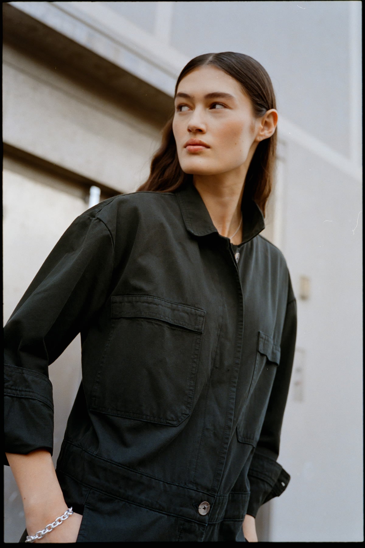 Jozette - Canvas light jumpsuit I Faded black