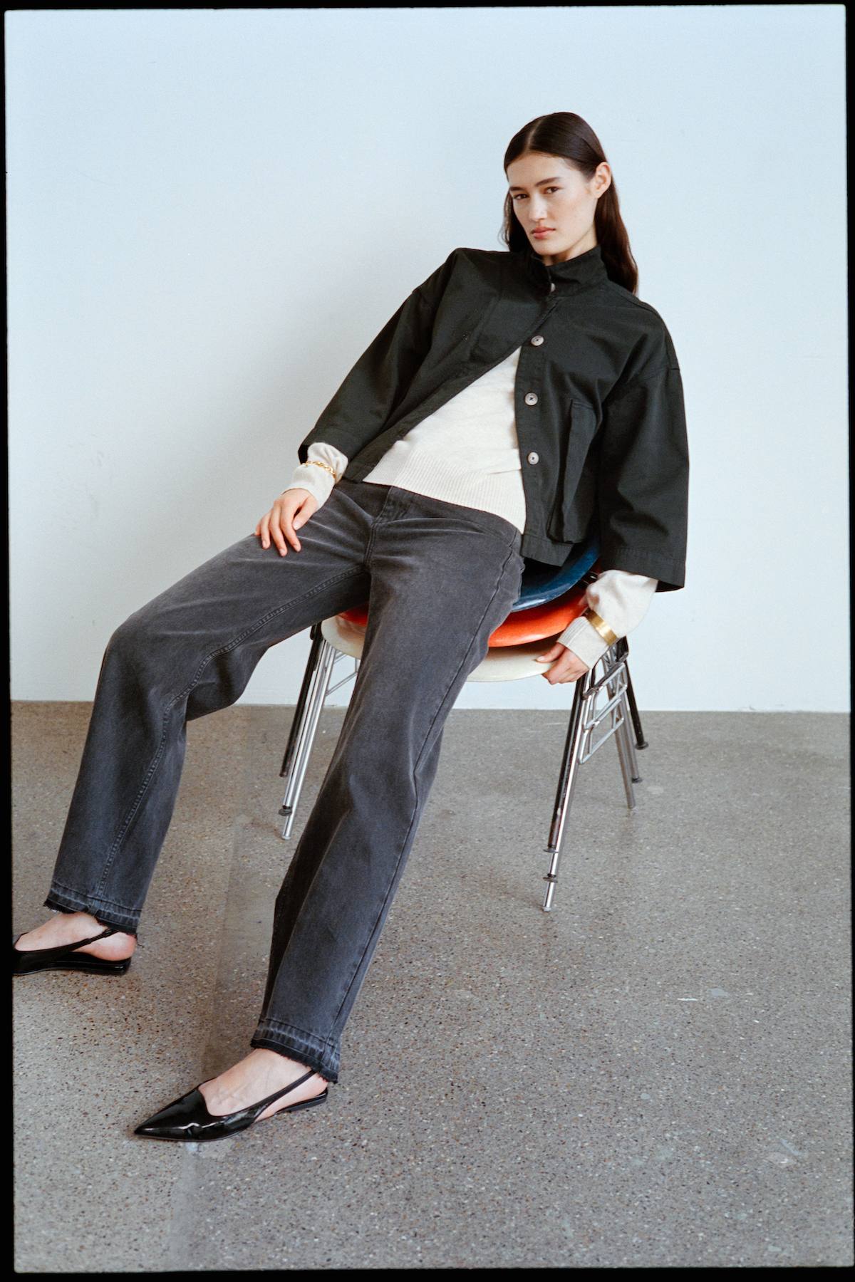 Denim black straight pants - Fellini I Washed black denim