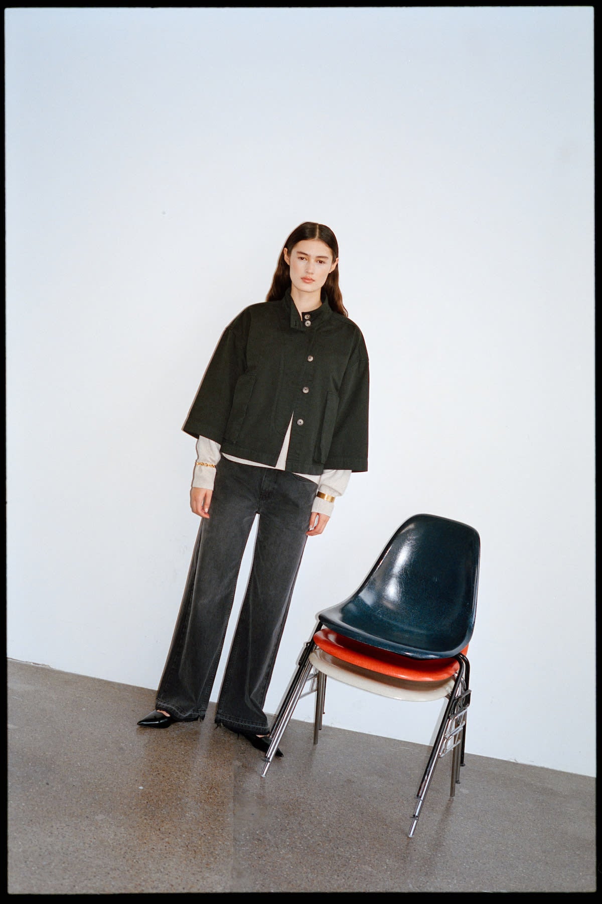 Denim black straight pants - Fellini I Washed black denim