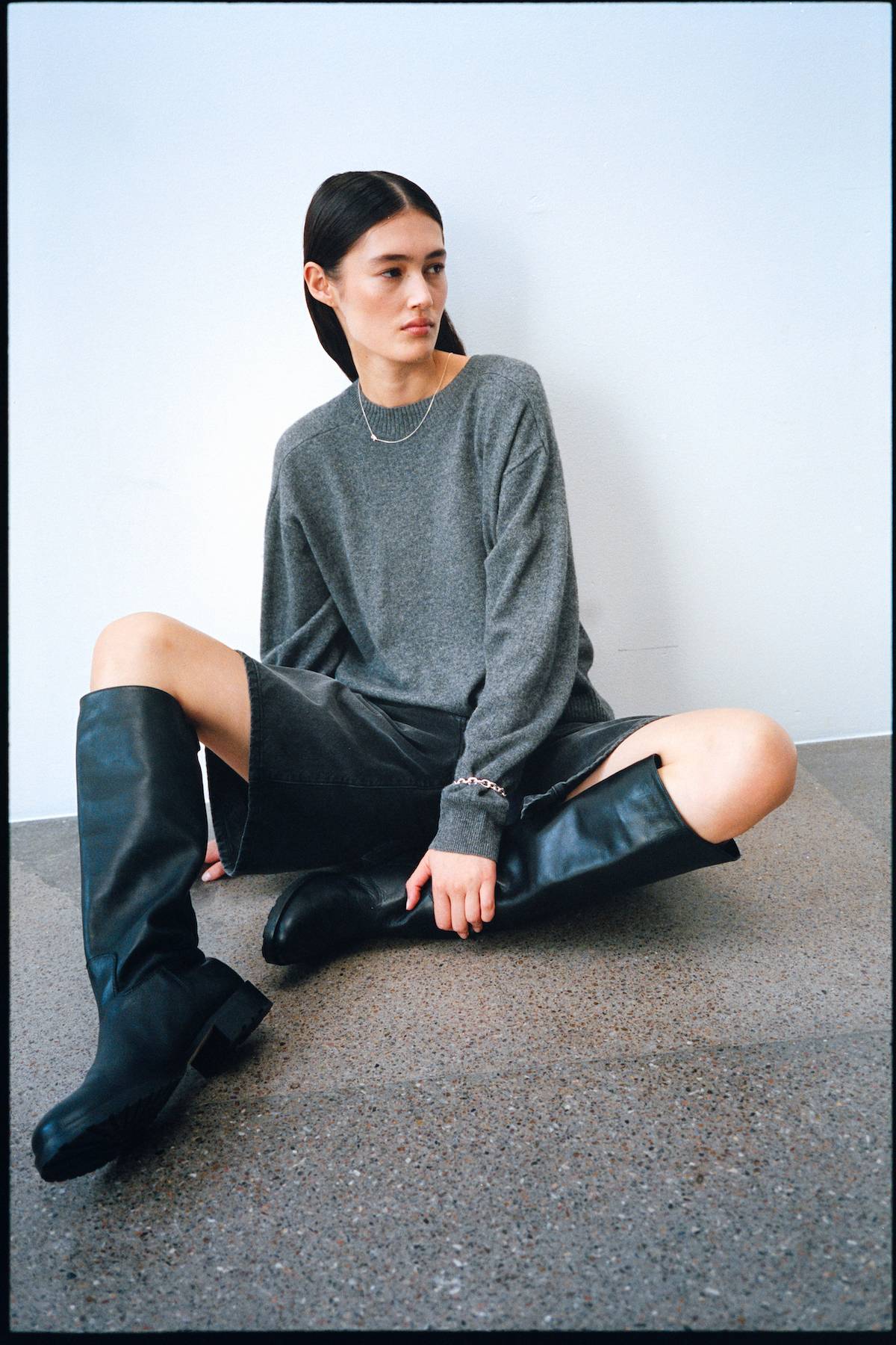 Leather riding boot - Marit I Black