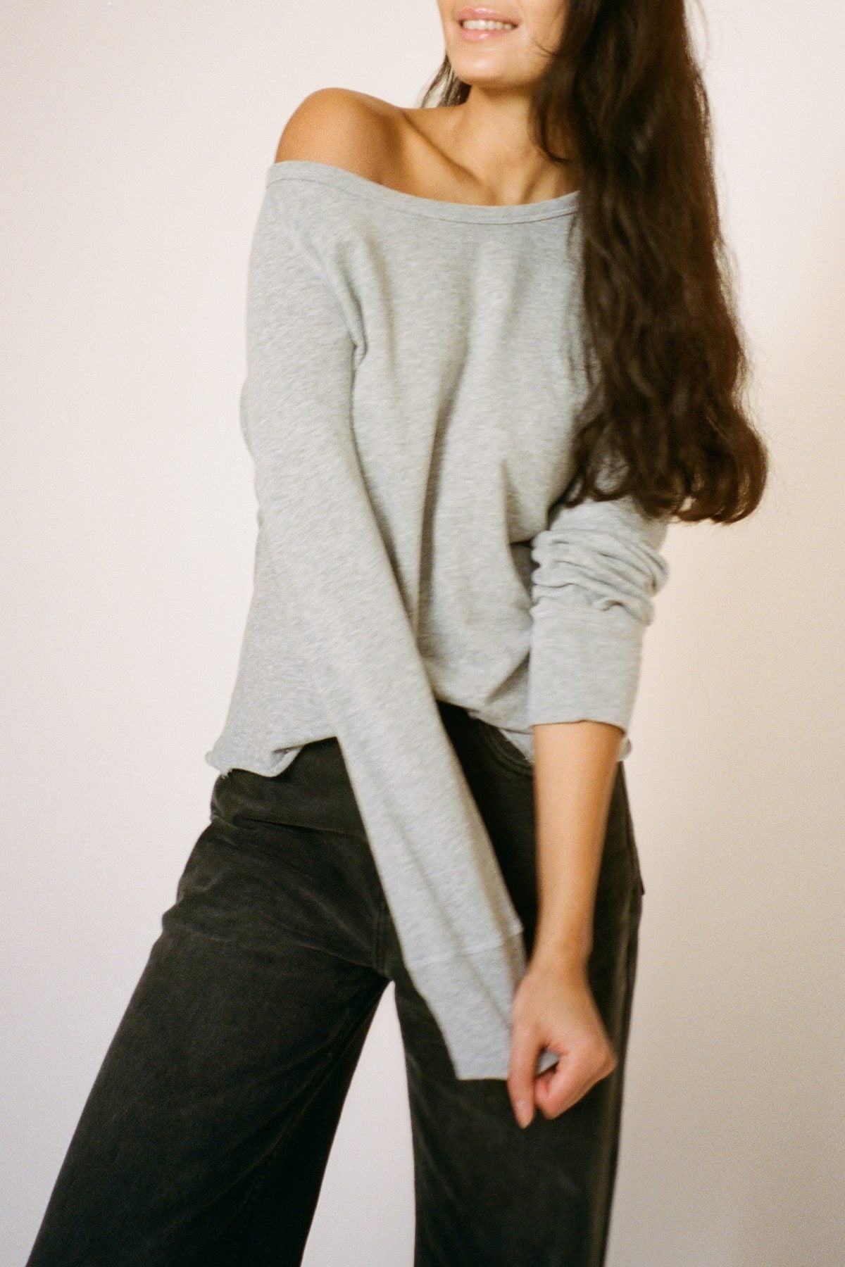 Light stretch long sleeve top - Nemi I Workwear blue melange