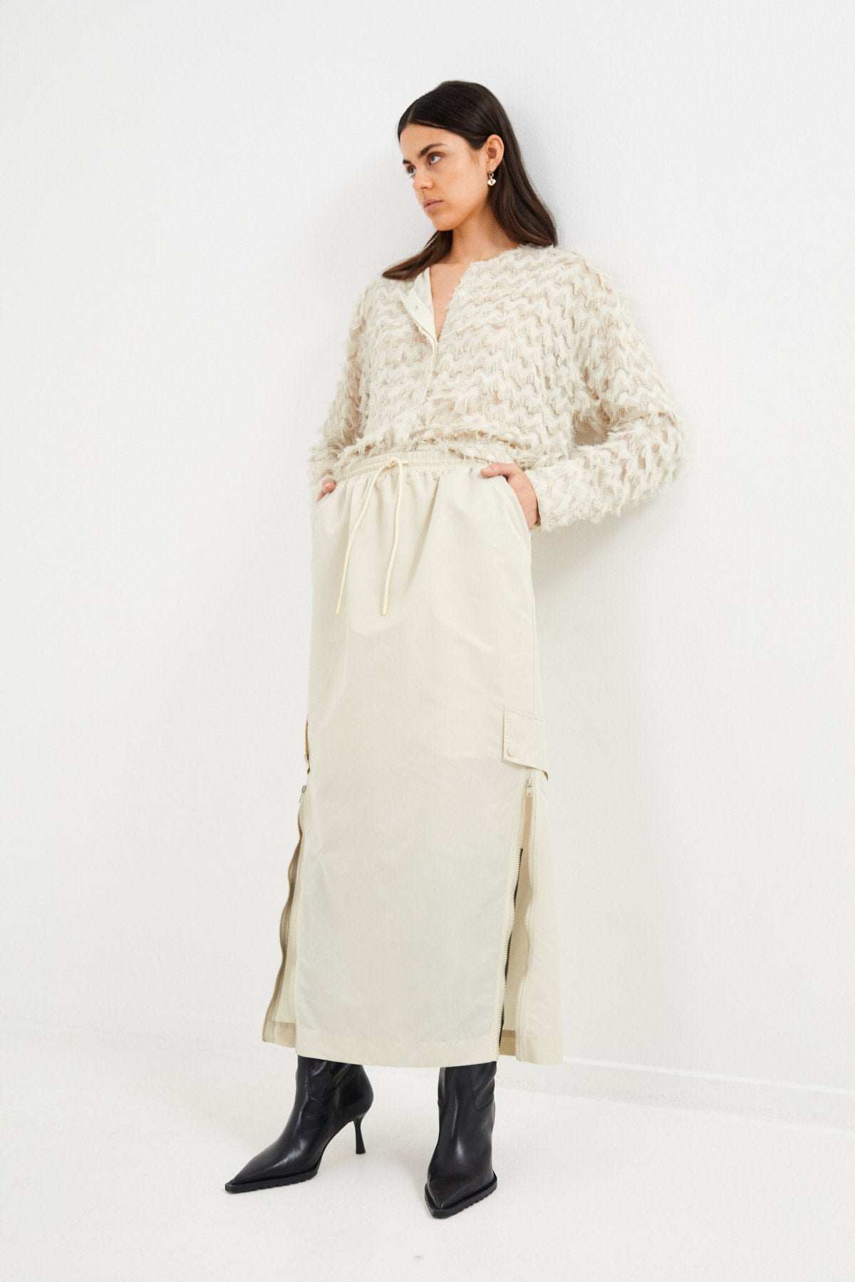 Nylon skirt - Peaches I Ecru